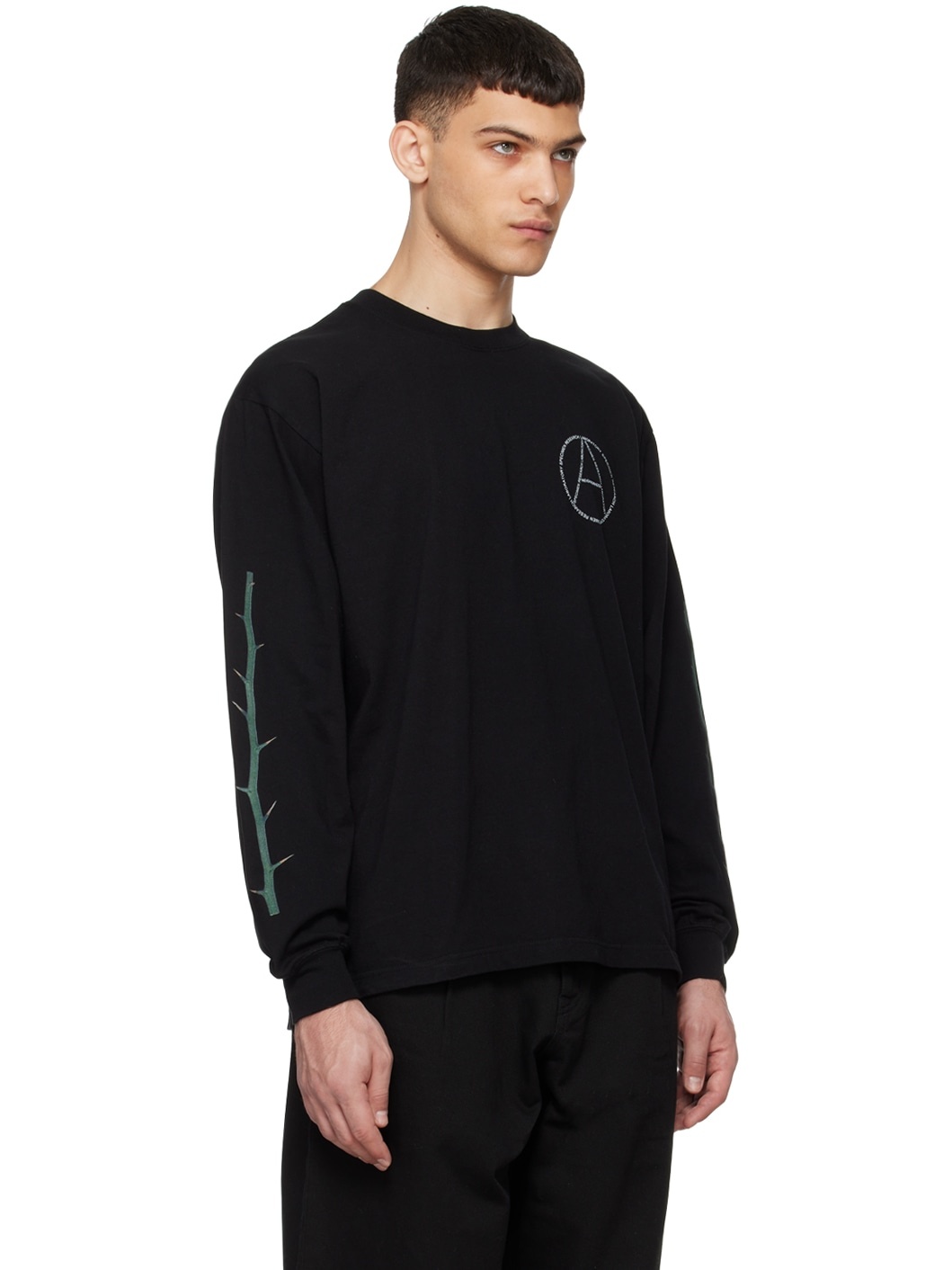 Black Printed Long Sleeve T-Shirt - 2