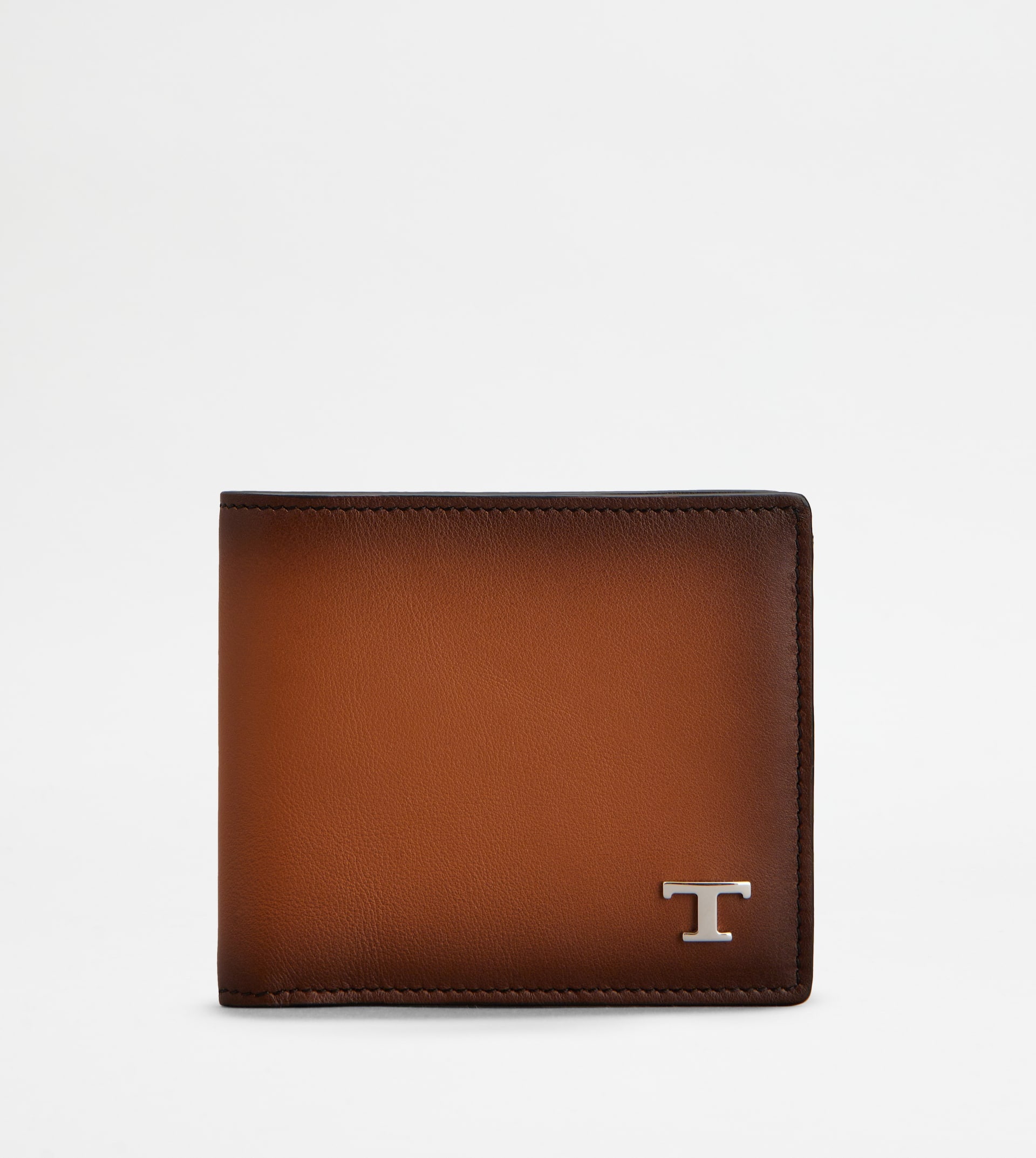 WALLET IN LEATHER - BROWN, BEIGE - 1