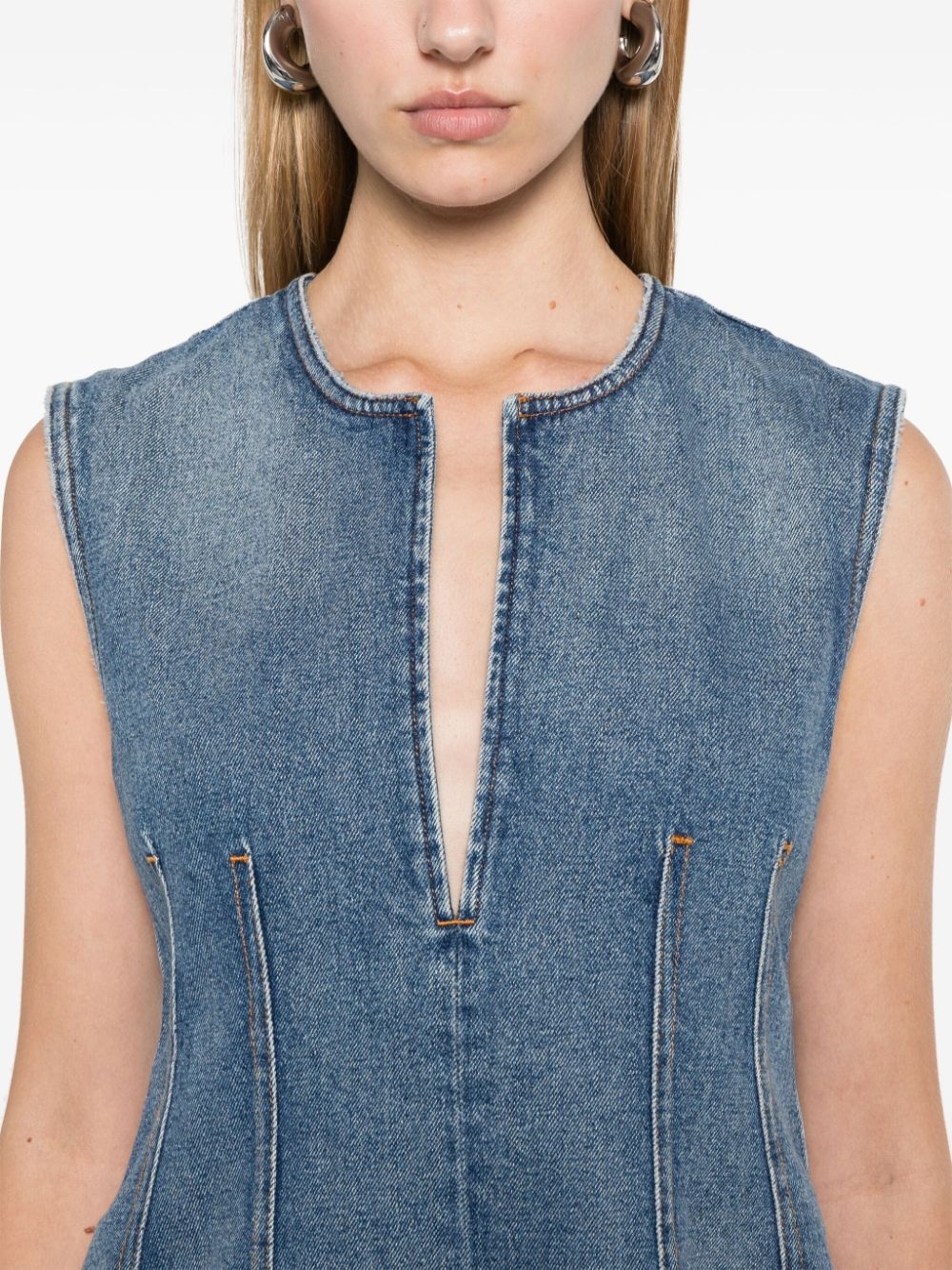 denim mini dress - 5