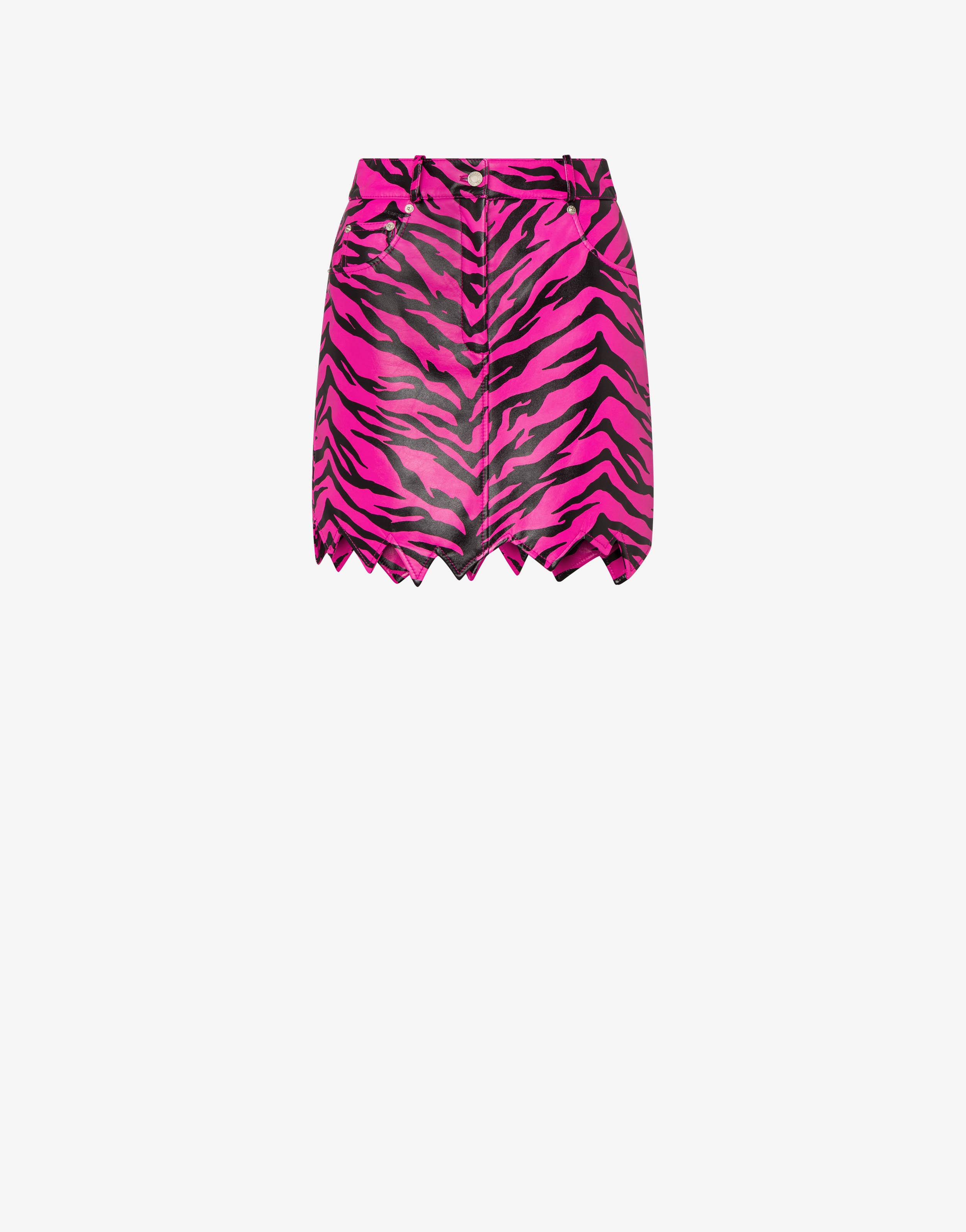 MOSCHINO X THE FLINTSTONES ™ ZEBRA PRINT NAPPA MINI SKIRT - 1