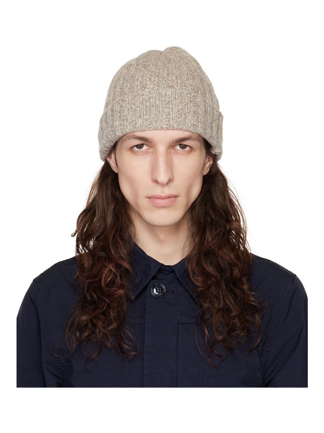 Beige Wool Beanie - 1