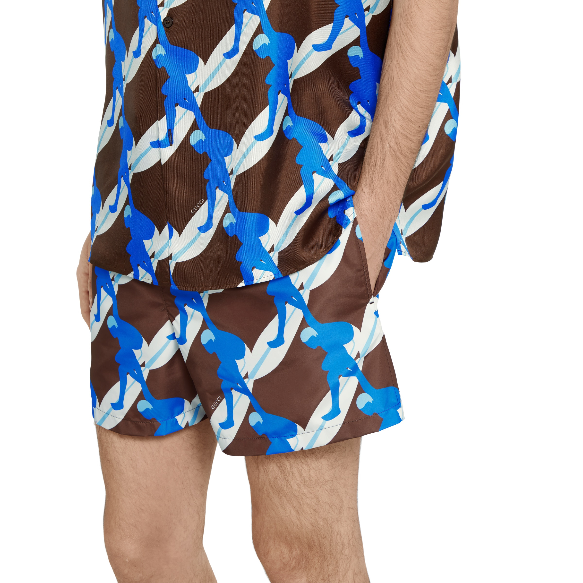 Printed technical poplin swim short - 5