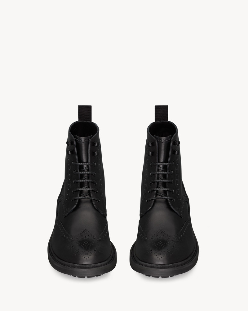 SAINT LAURENT ANTOINE BROGUE BOOTS IN SHINY LEATHER outlook