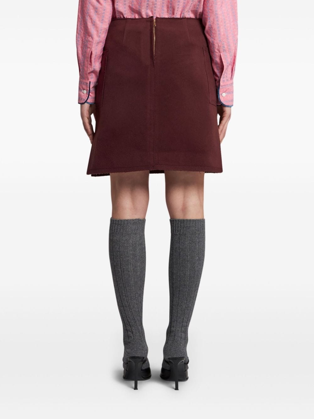 printed metallic-effect mini skirt - 4