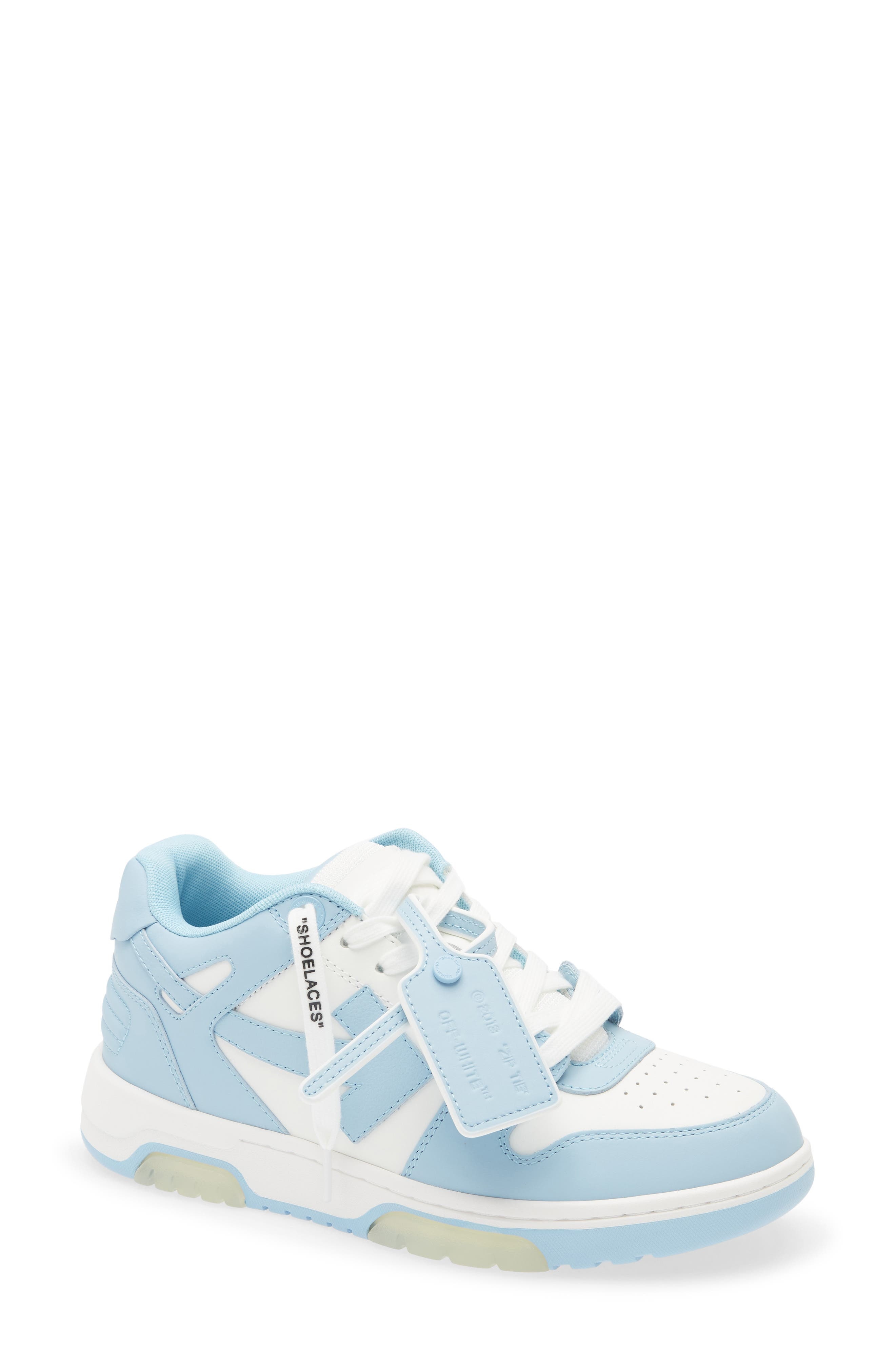 Off-White Out of Office Low Top Sneaker in White/Light Blue at Nordstrom - 1