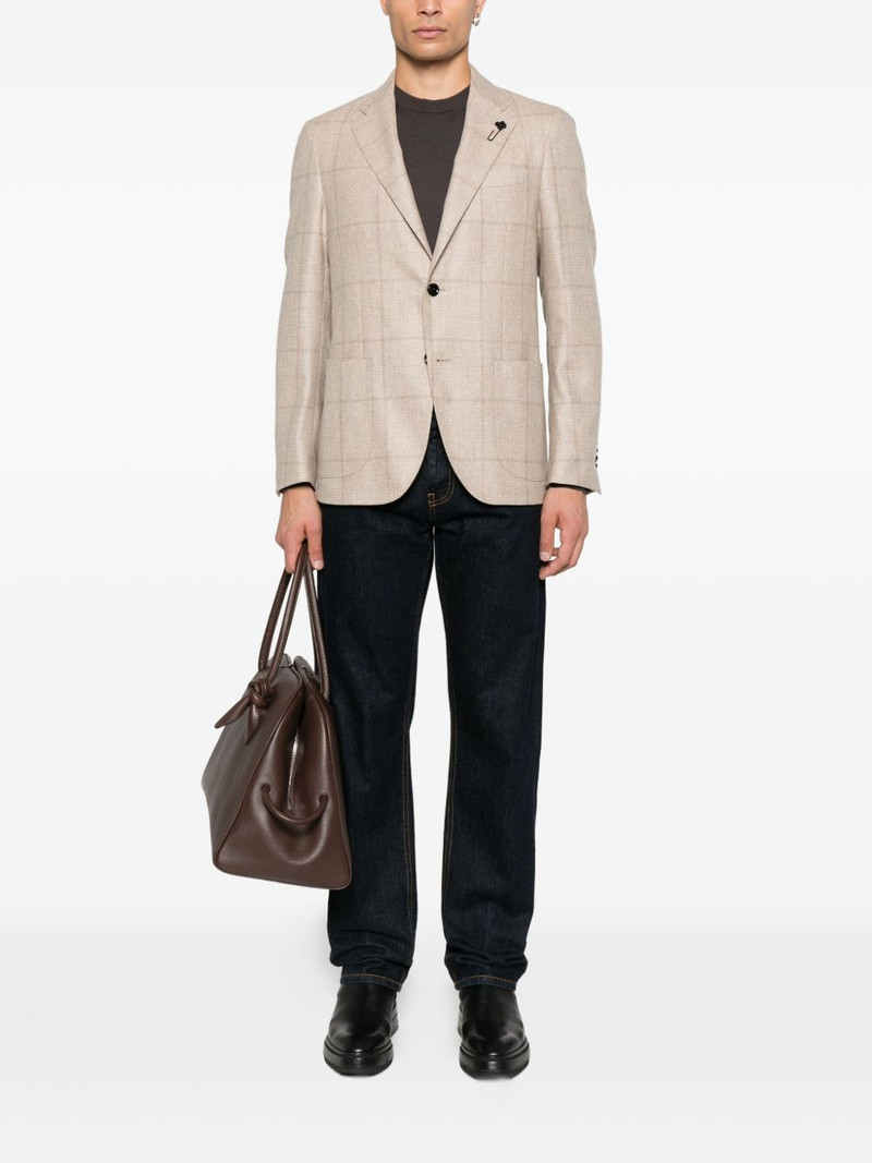 LARDINI checked two-button jacket outlook