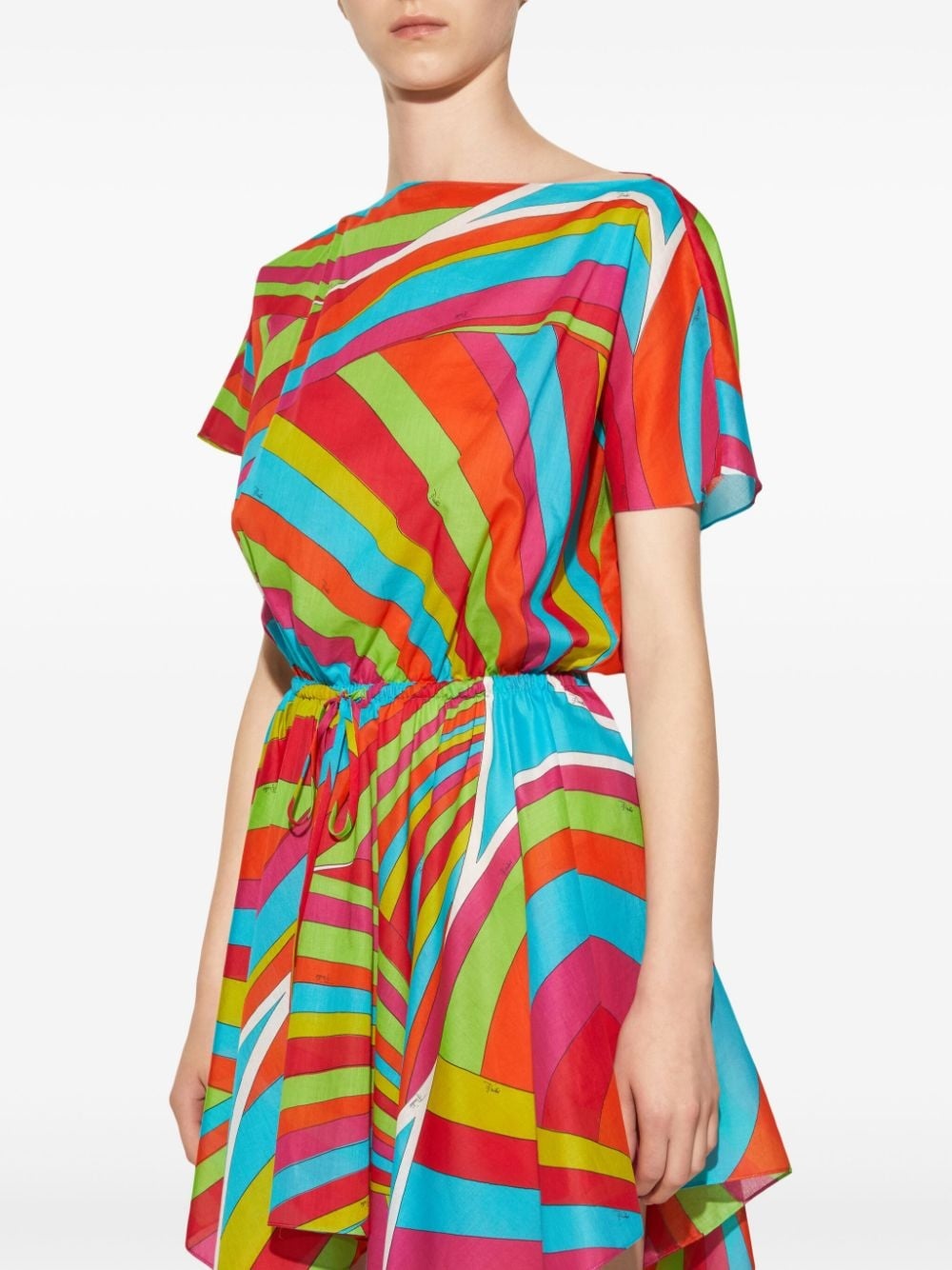 Iride-print cotton minidress - 5