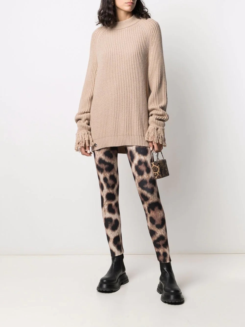 leopard-print biker leggings - 2