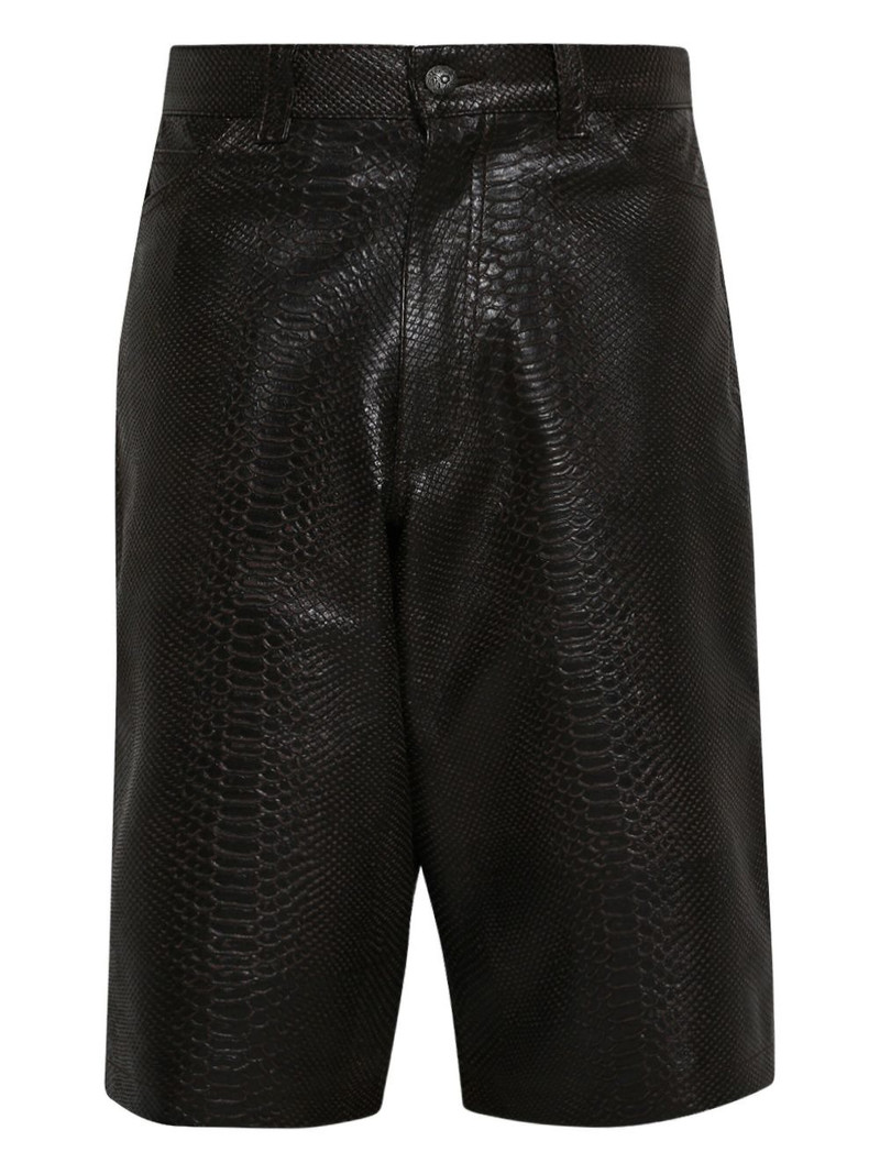 snakeskin-effect shorts 1