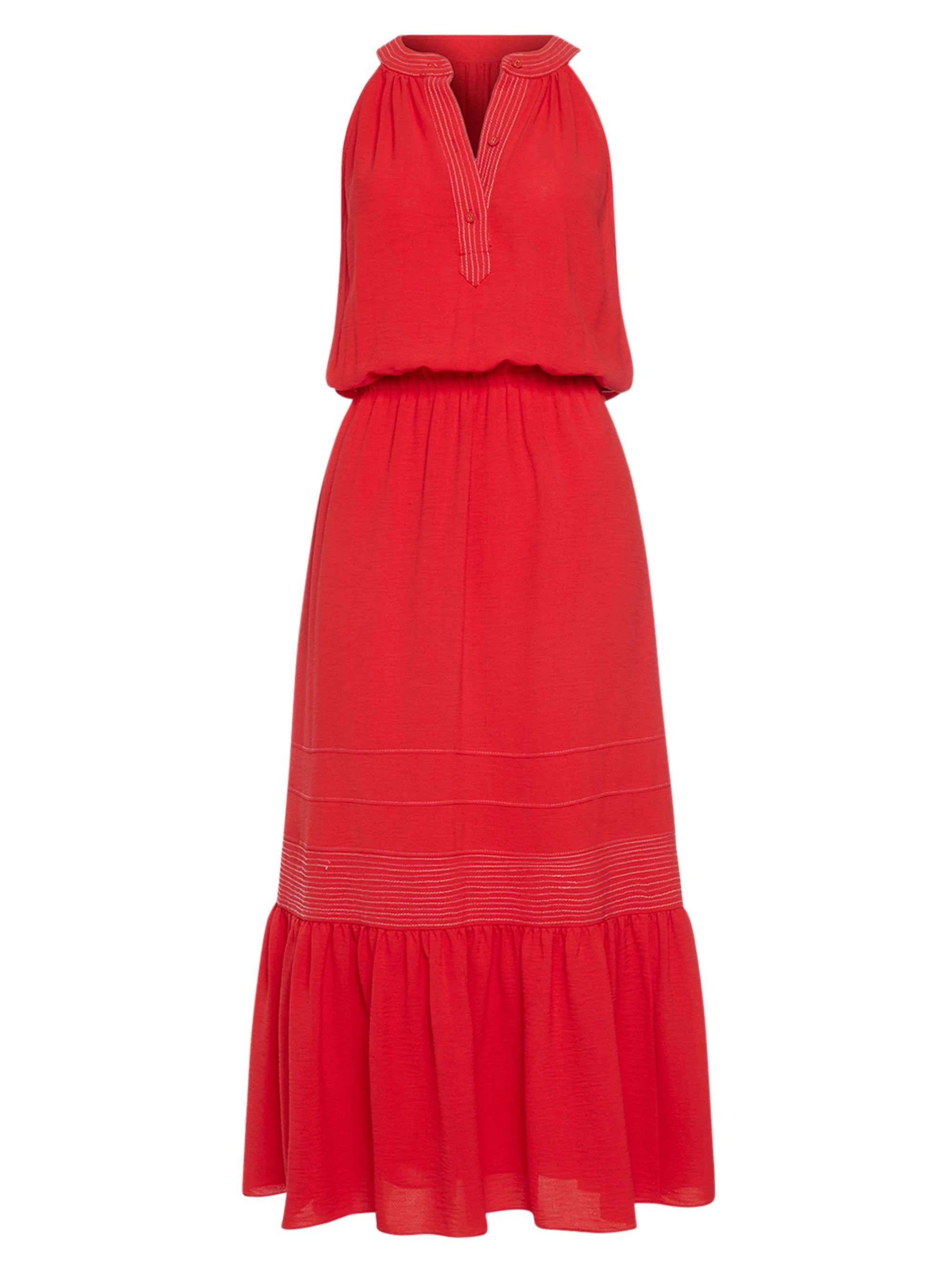 Women's Carmen Sleeveless Midi Dress - Red - 1
