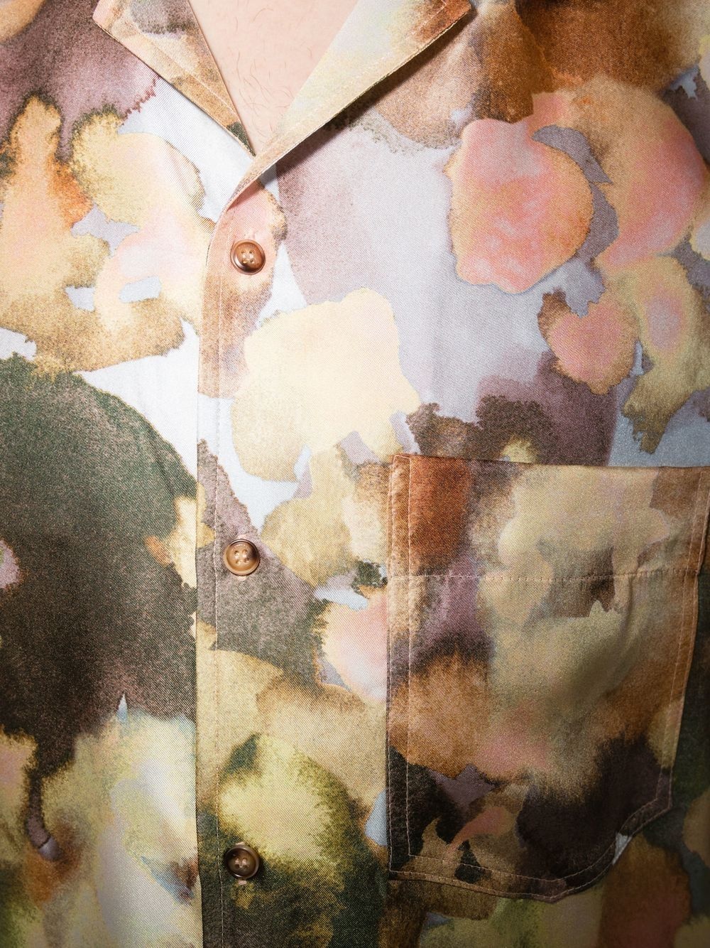 watercolour-print silk shirt - 4