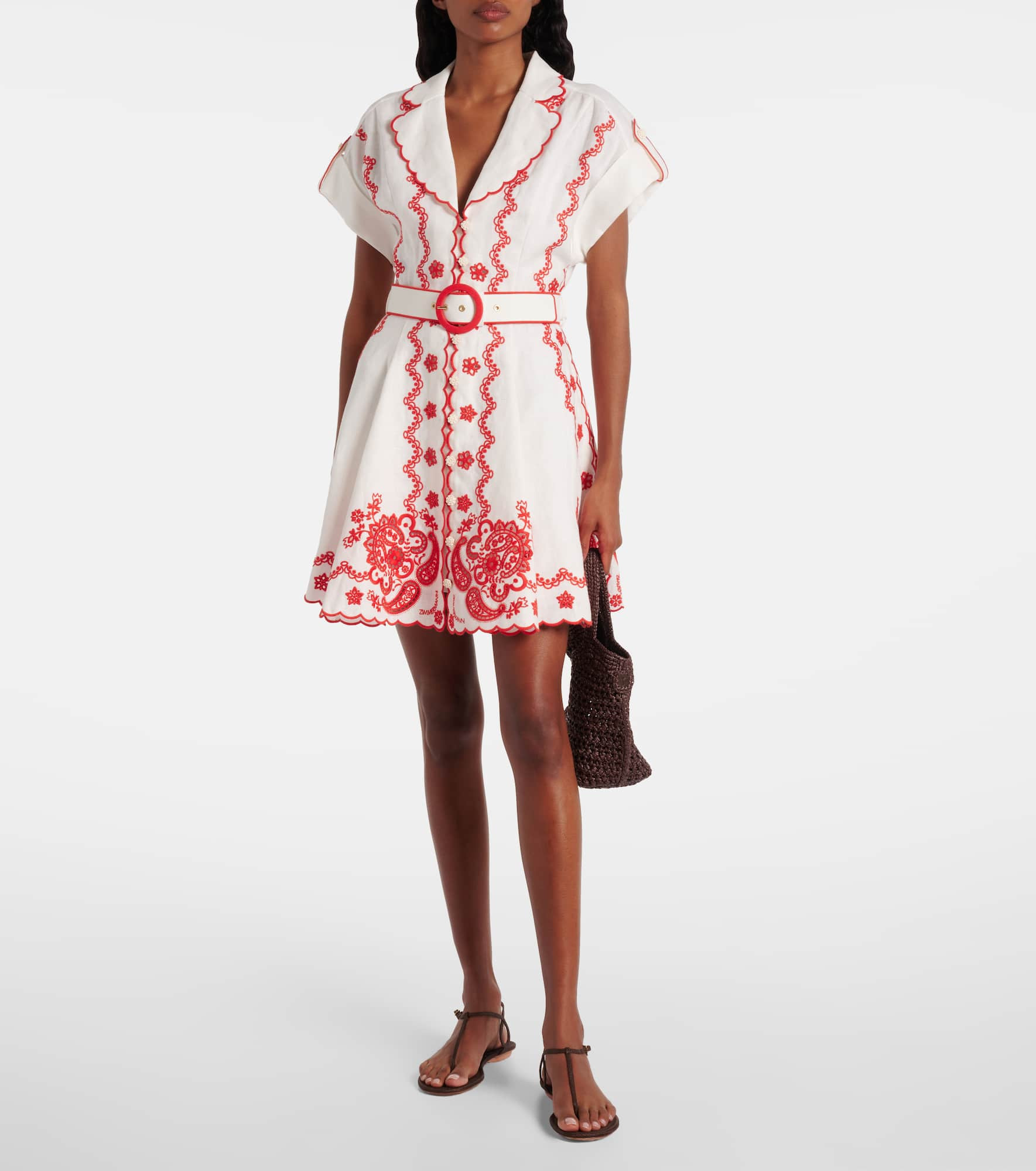 Lucky embroidered linen minidress - 2
