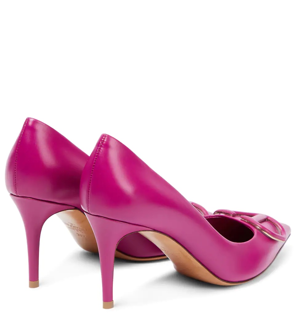 VLogo leather pumps - 3