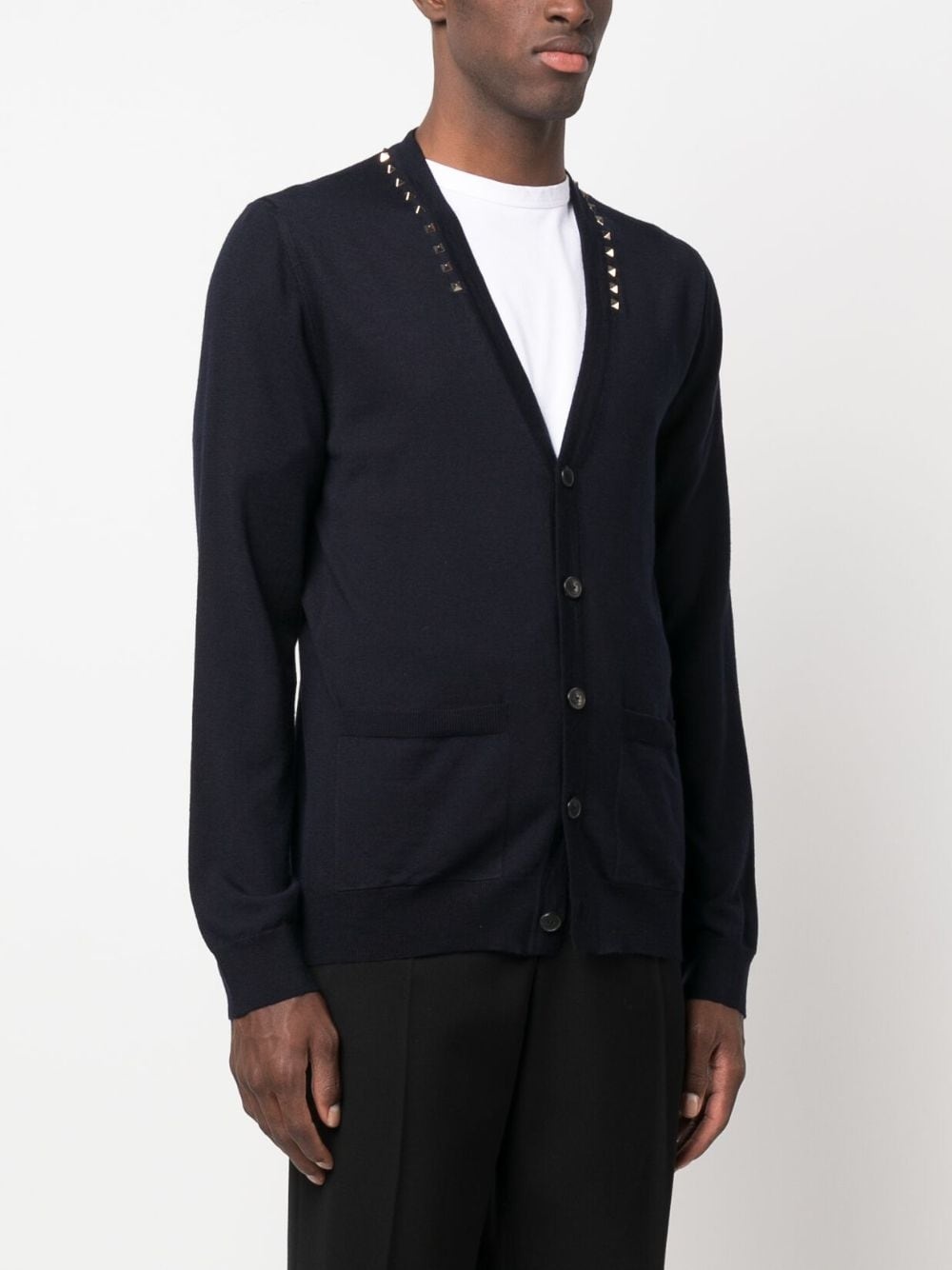 Rockstud-embellished wool cardigan - 3