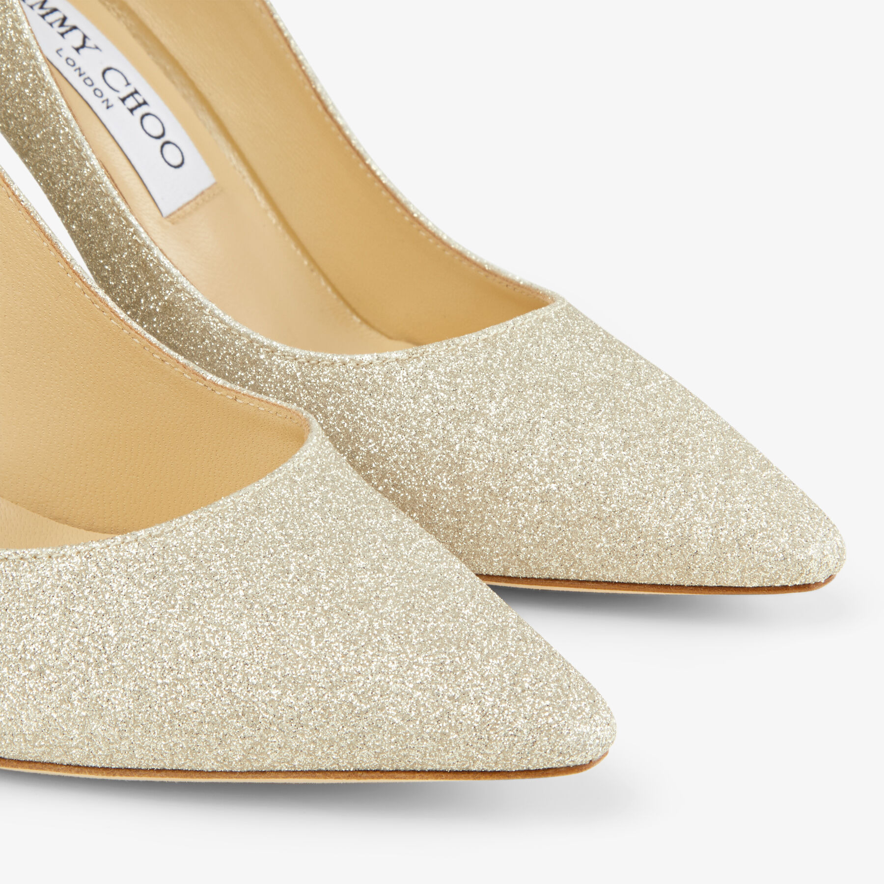 Romy 85
Platinum Ice Dusty Glitter Pointy Toe Pumps - 3