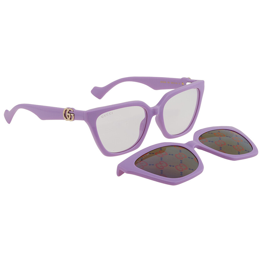 Gucci Violet Logo Clip-On Cat Eye Ladies Sunglasses GG1542S 002 55 - 4