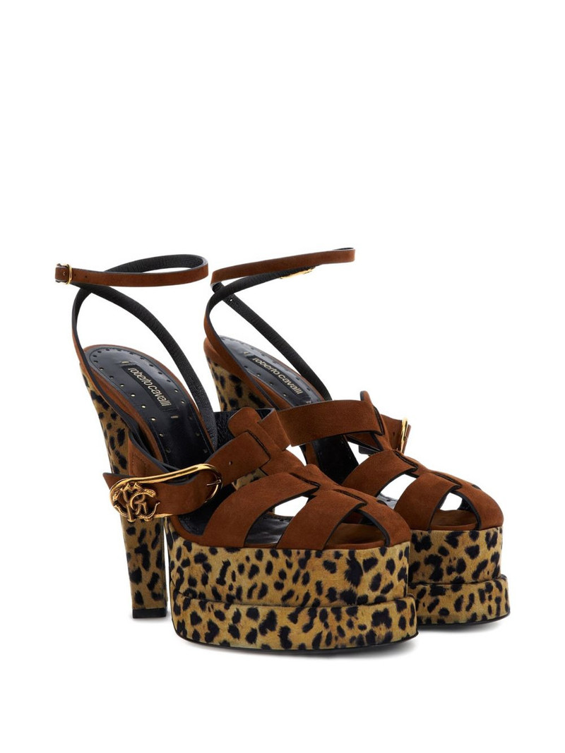 Roberto Cavalli platform buckle-detail sandals outlook