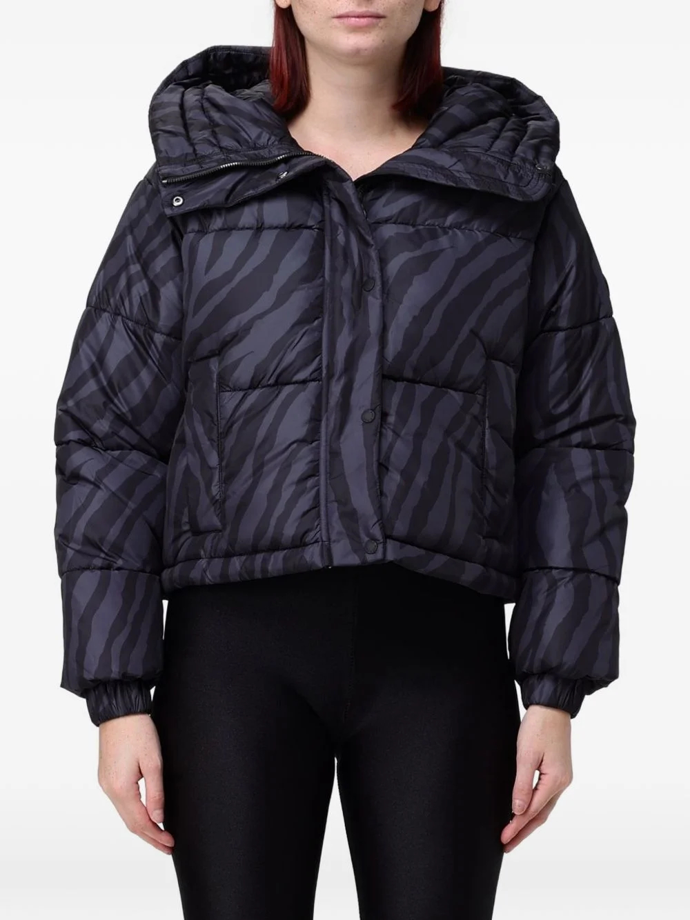Rhiannon zebra-print puffer jacket - 1