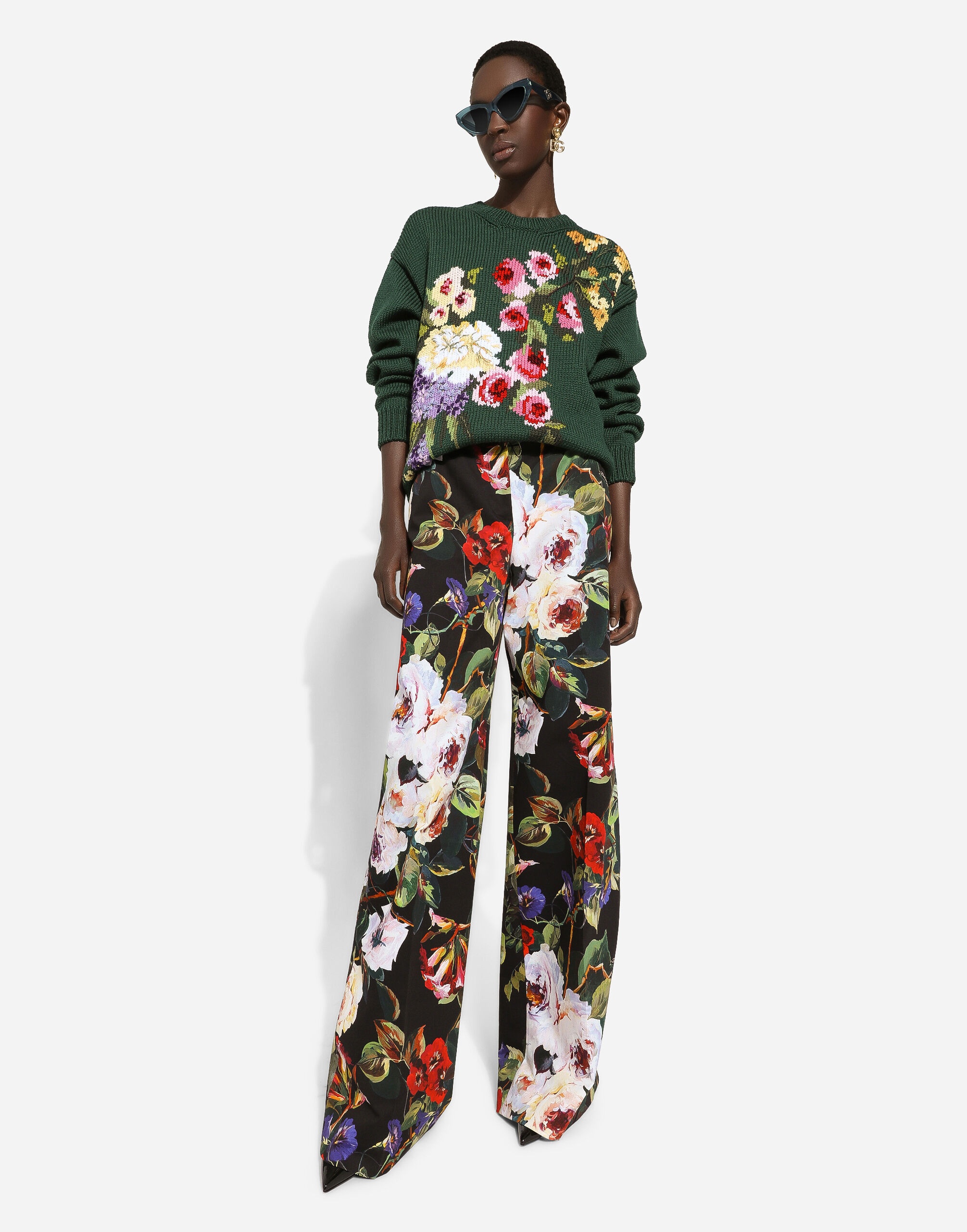 Wool sweater with floral intarsia - 5