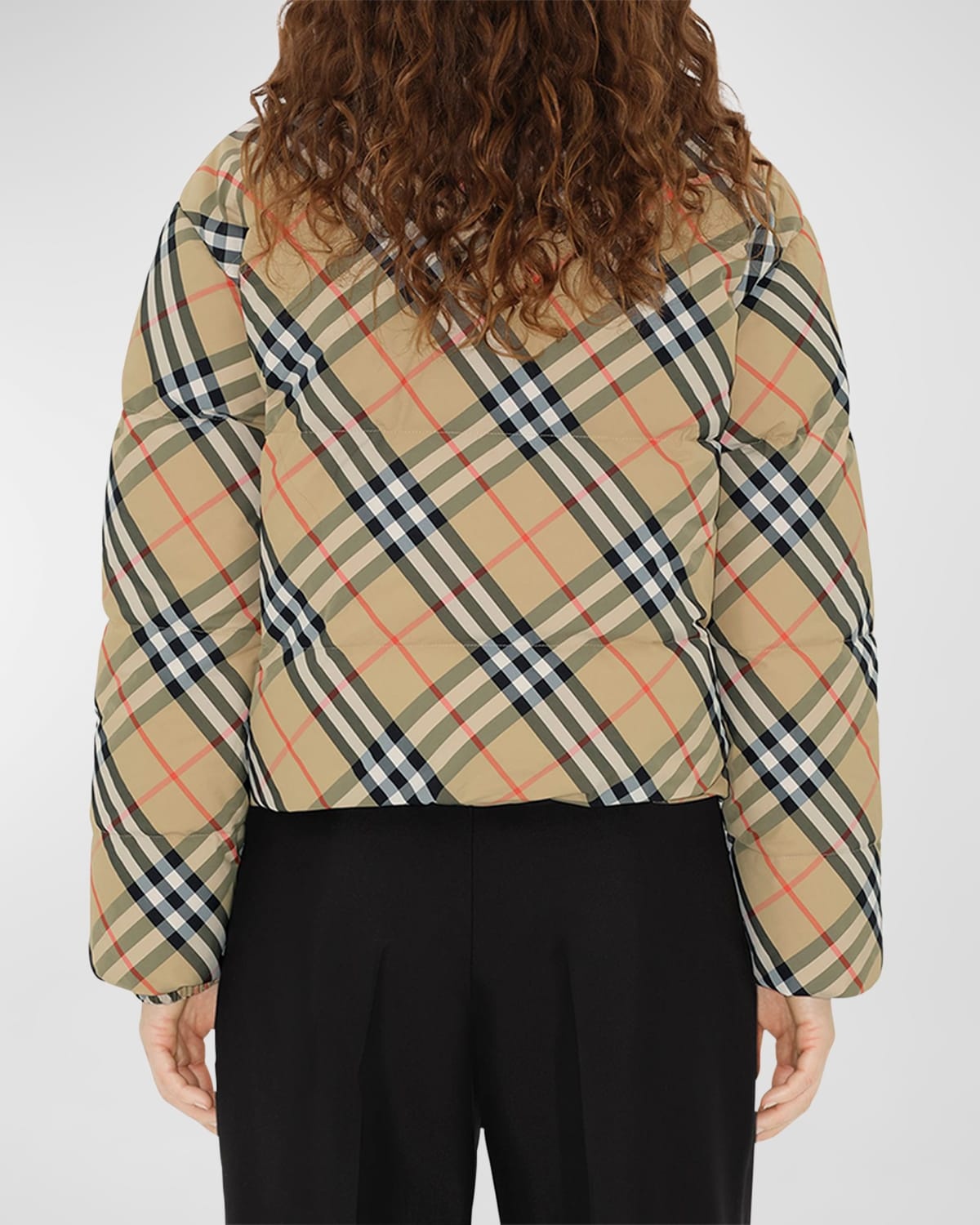 Reversible Check Short Puffer Jacket - 6