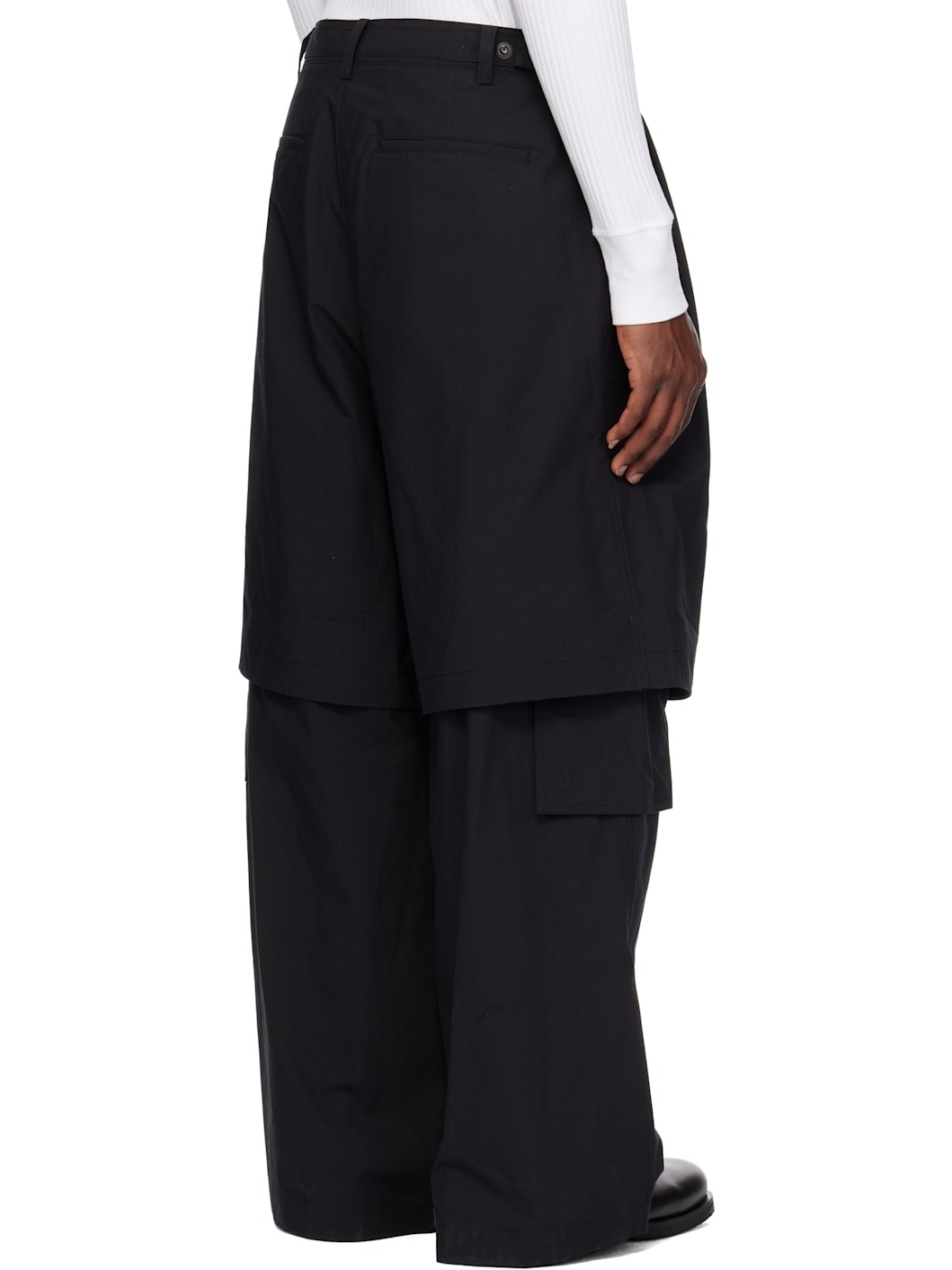 Juun. J Black Cotton Detachable Trousers - 3
