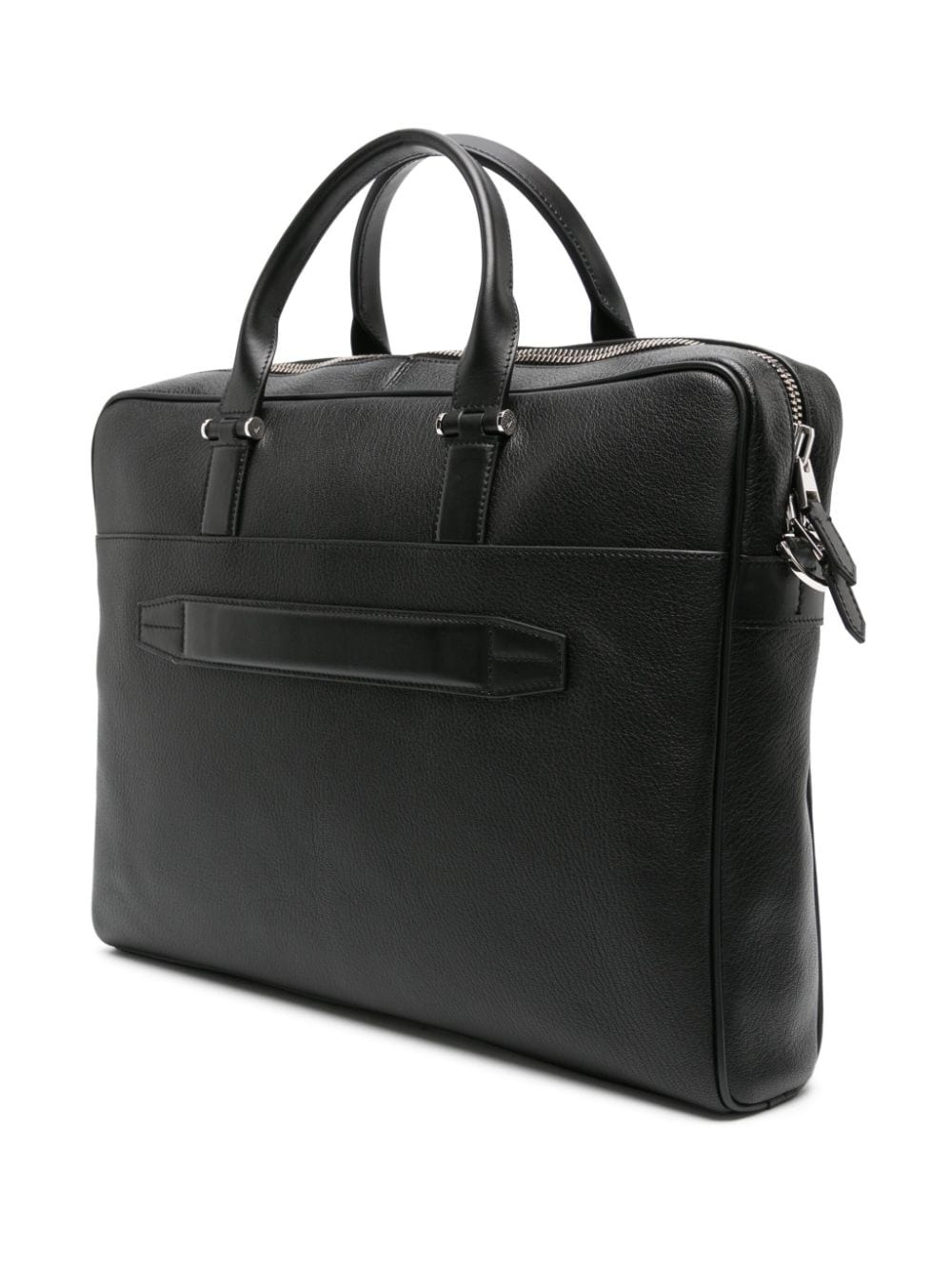 logo-stamp leather briefcase - 2