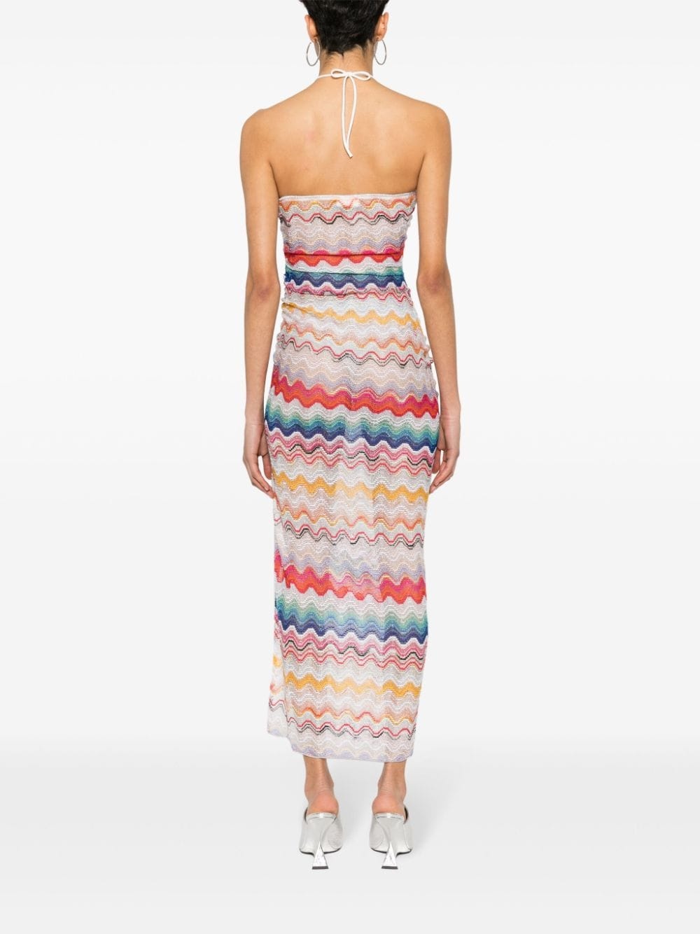 strapless zigzag midi dress - 4