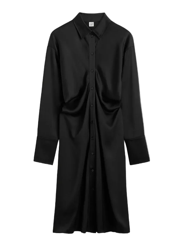 Slouch Shirtdress in Black - 1