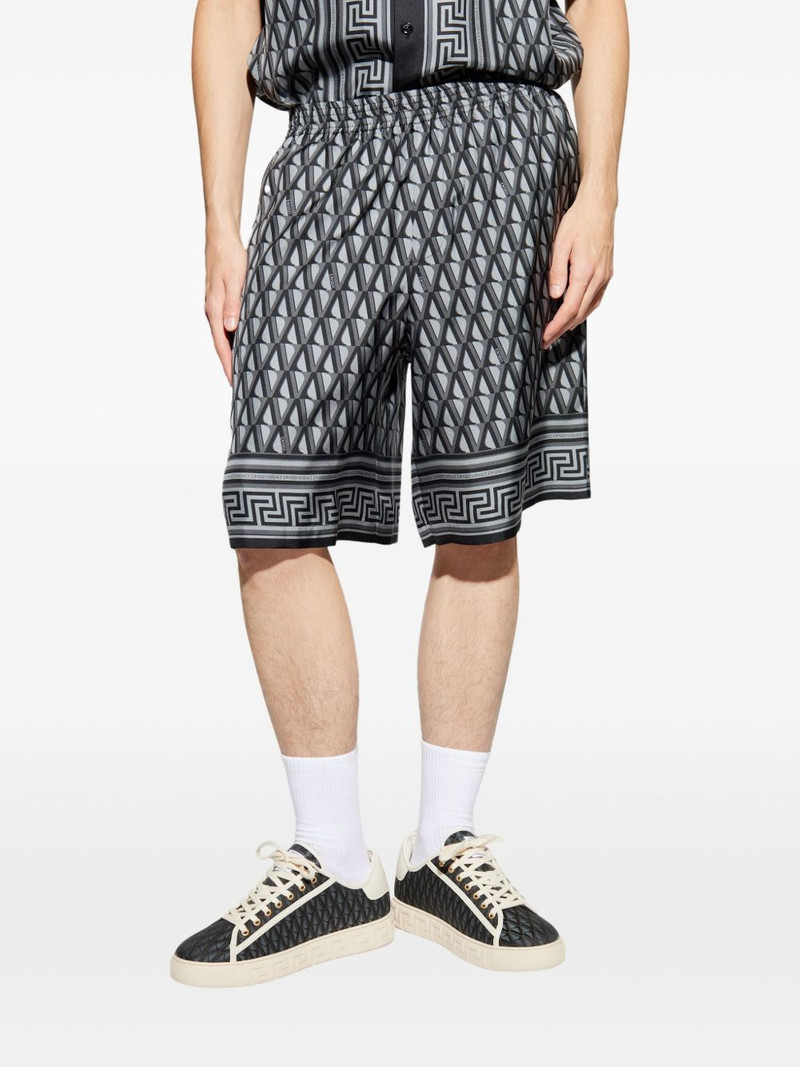 Greca-trim silk shorts 3