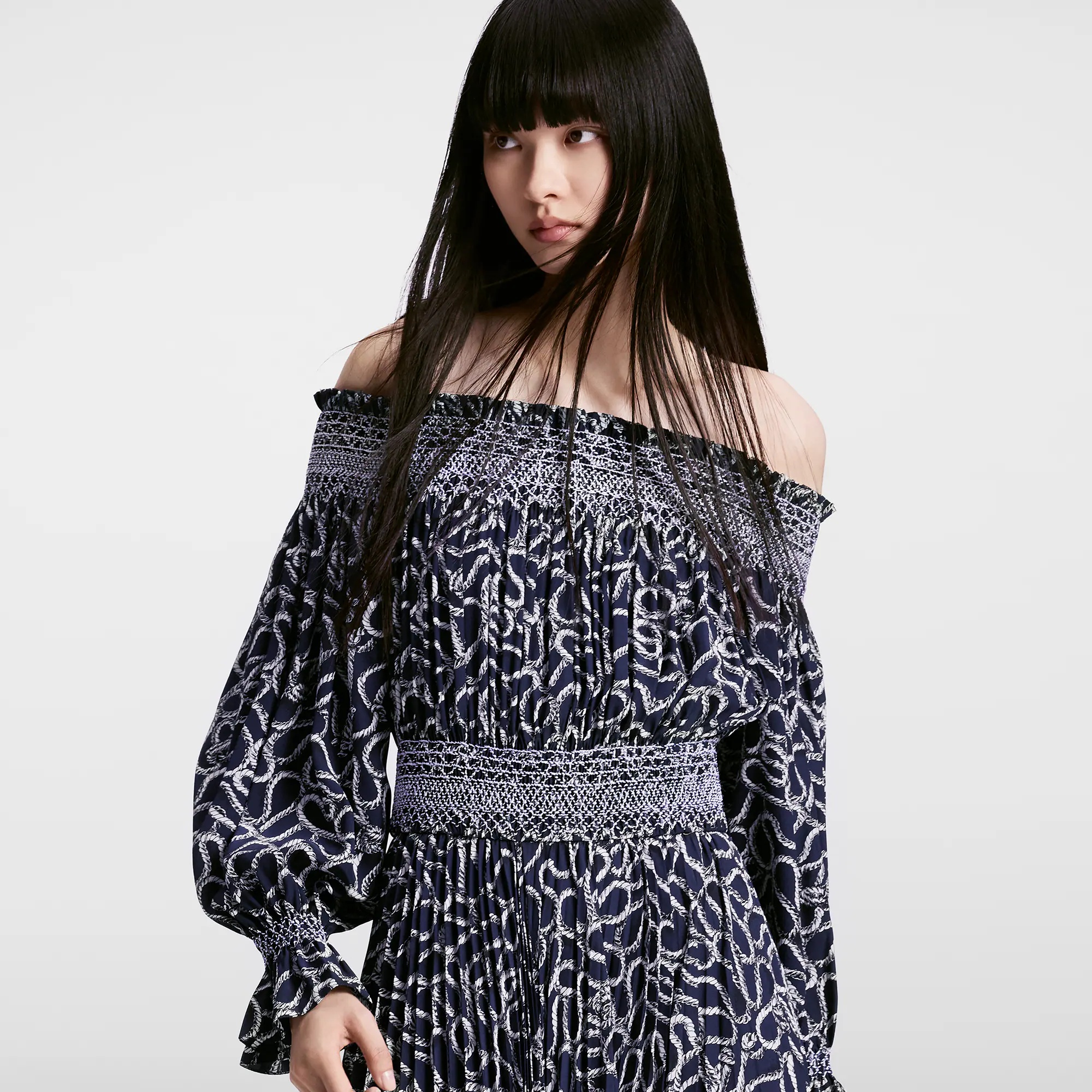 Embroidered Band Dress - 2