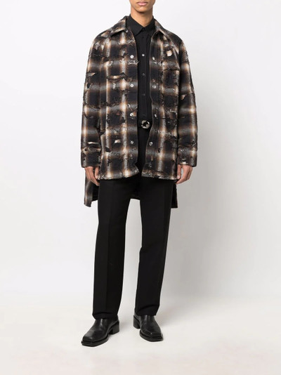 Givenchy plaid high-low coat outlook