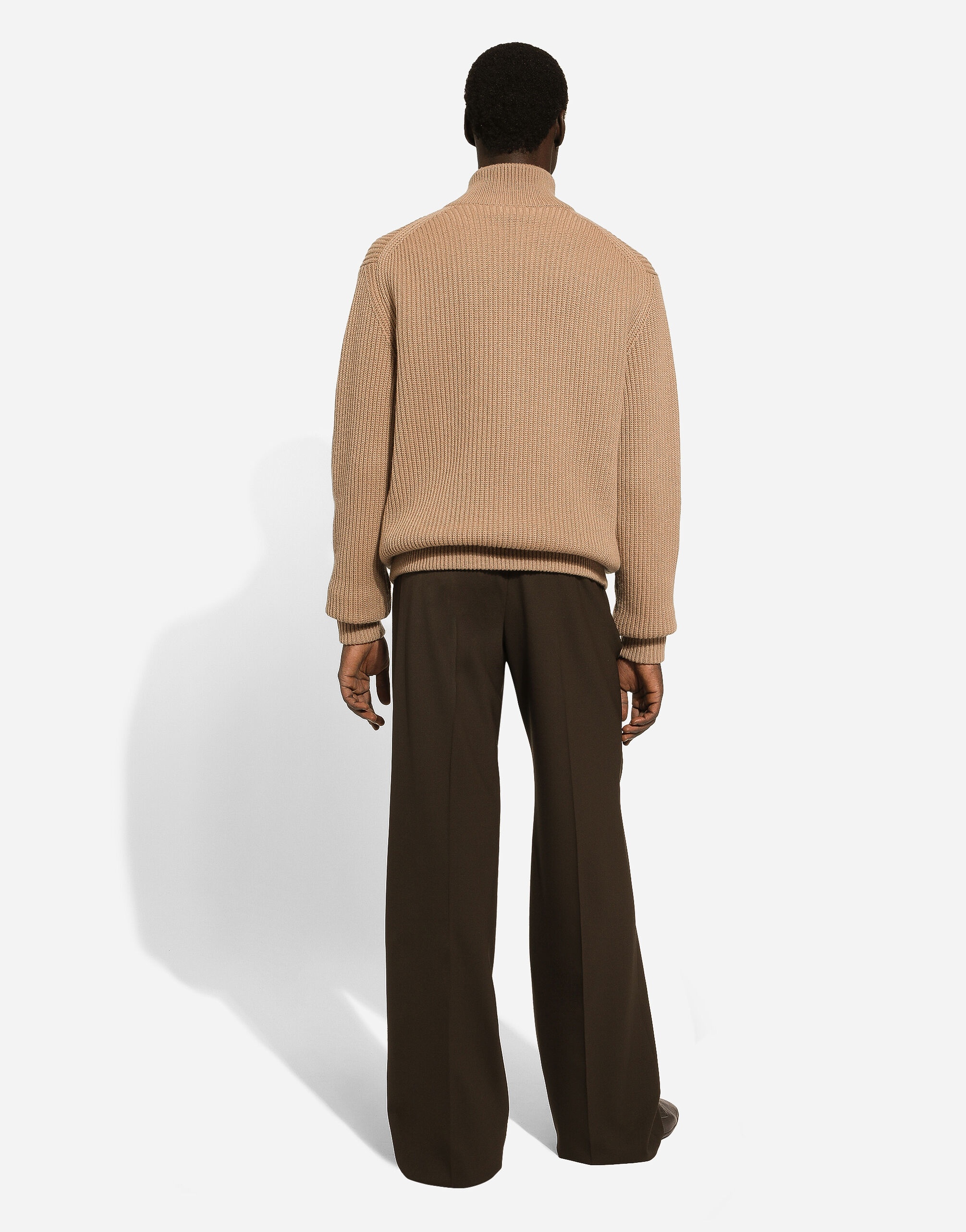 Zip-up cashmere sweatshirt with high neck - 3