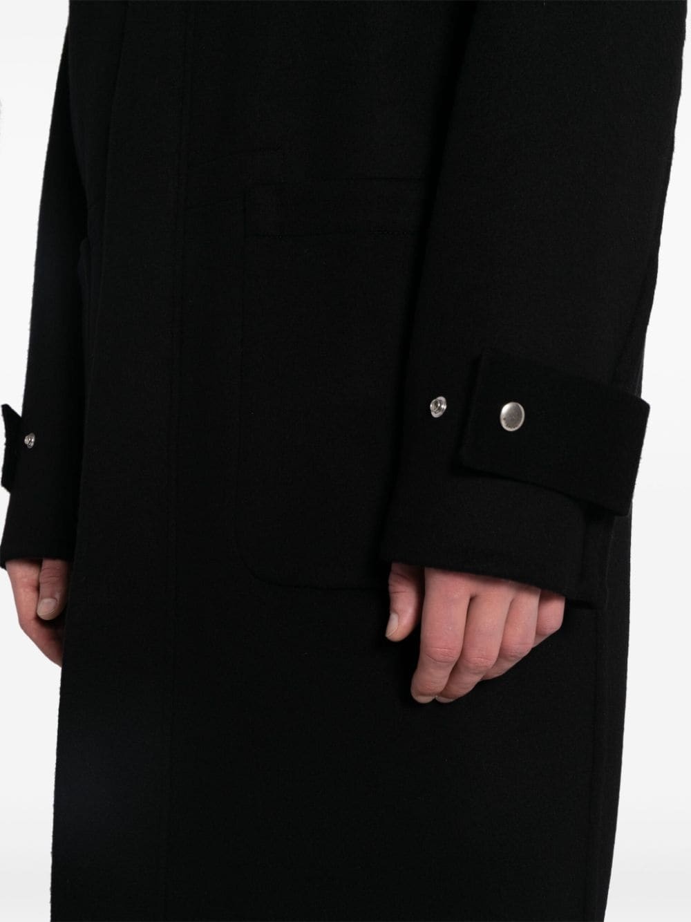 hooded single-breasted coat - 5
