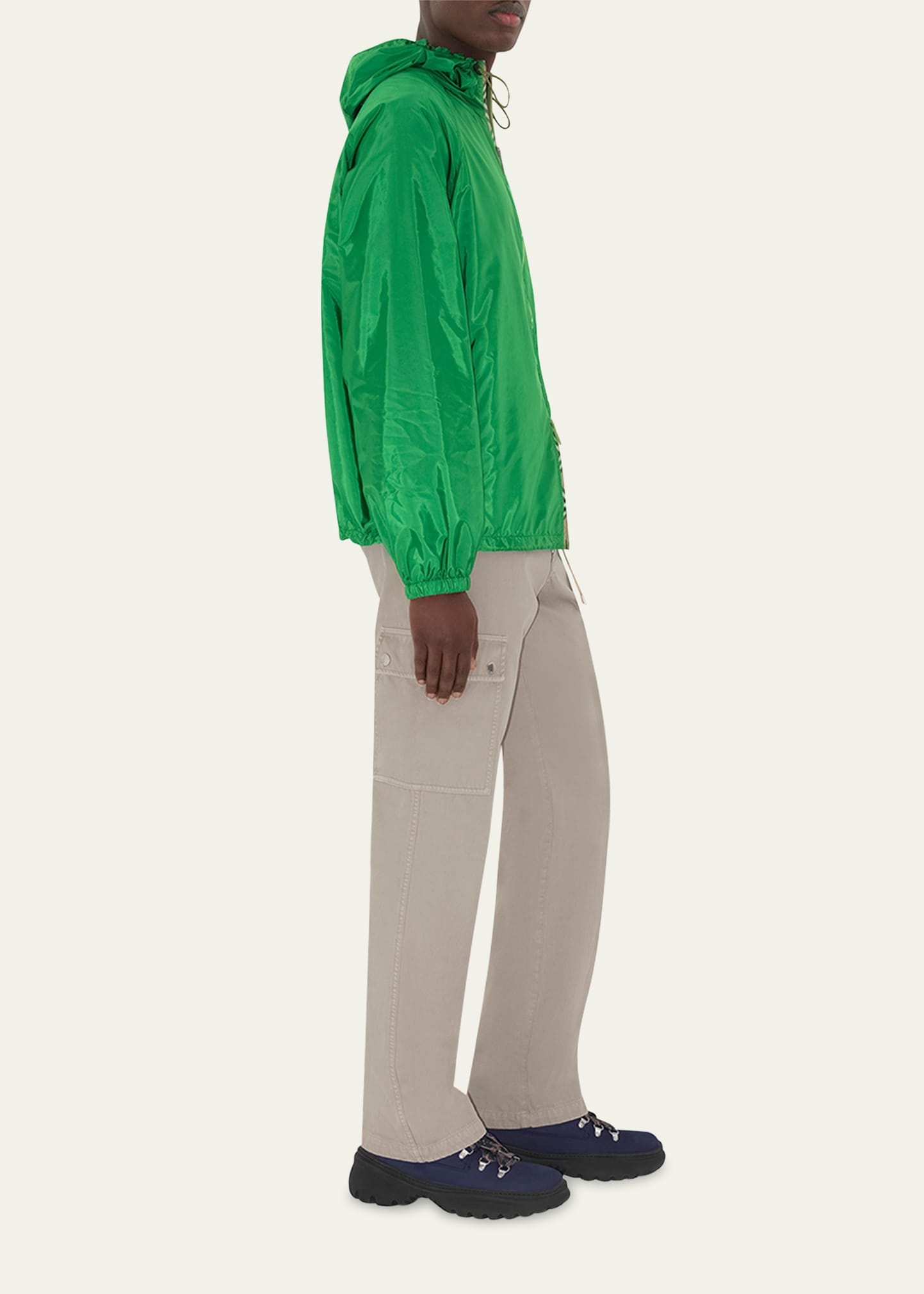 Men's Nylon Check-Zip Hooded Jacket - 4