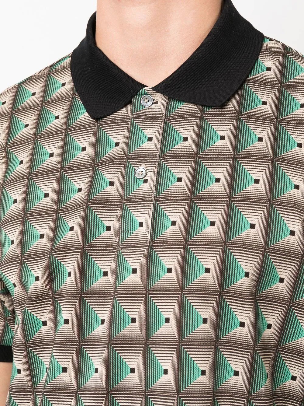 patterned short-sleeved polo shirt - 5