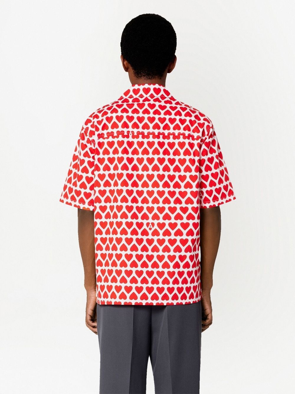 heart-print short-sleeve shirt - 4