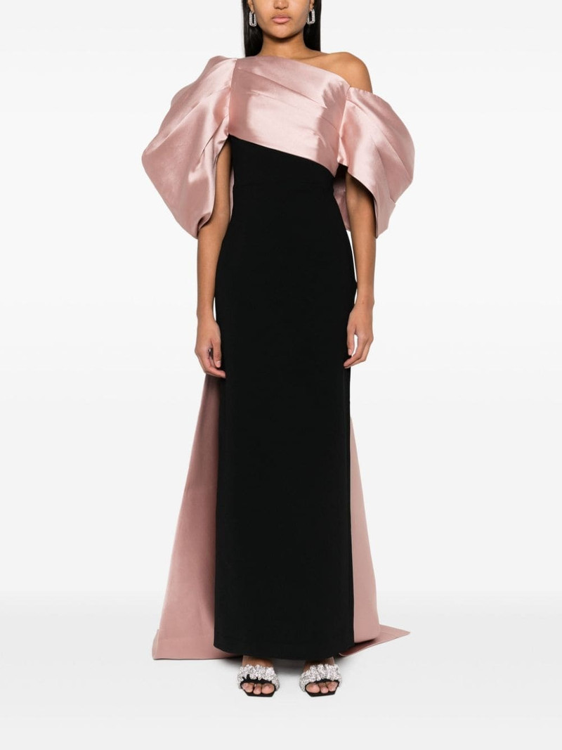 SOLACE LONDON off-shouder crepe maxi dress outlook