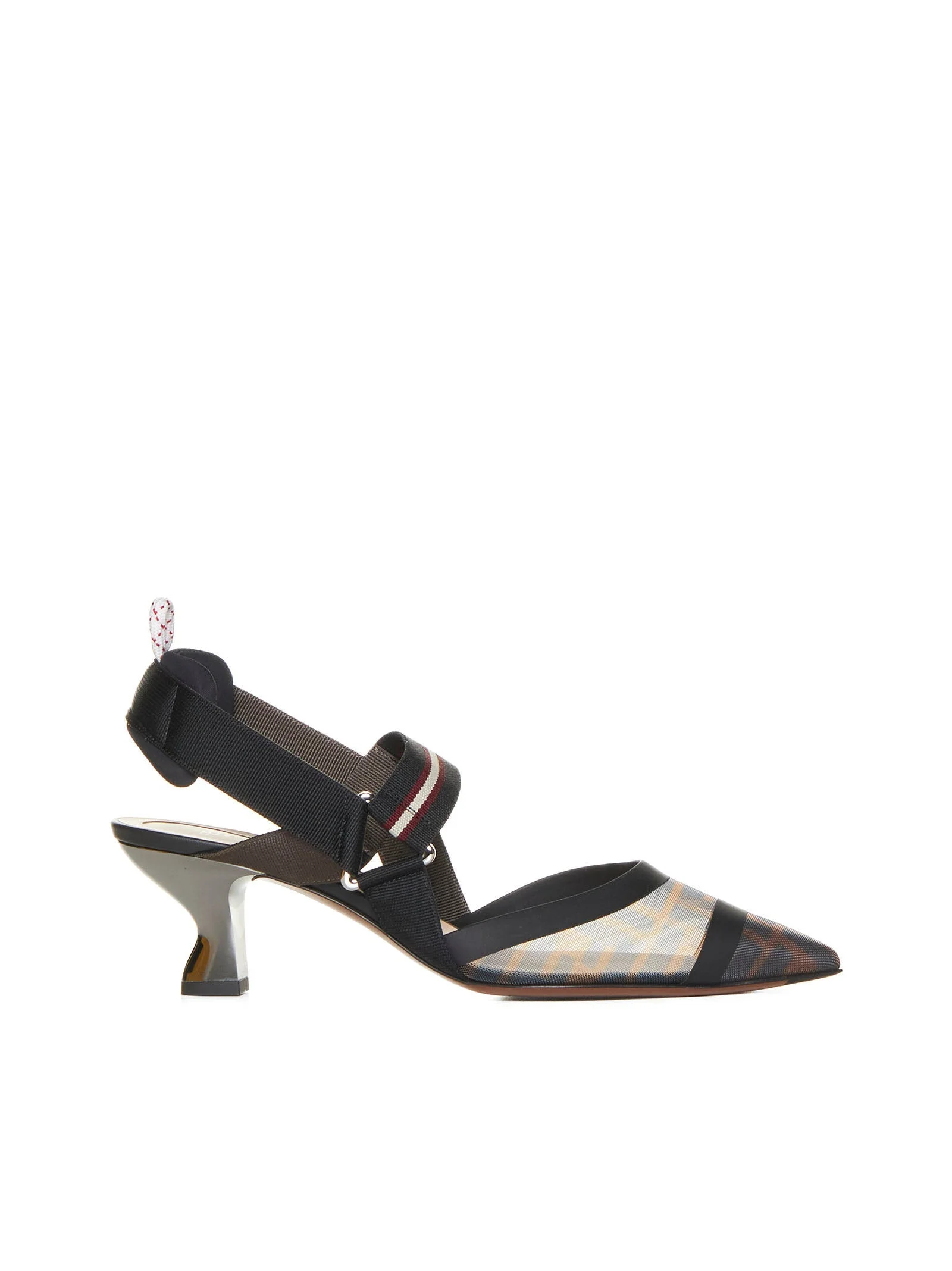 Fendi Women Colibrì Slingback Mid Heel In Multicolor Technical Mesh - 1