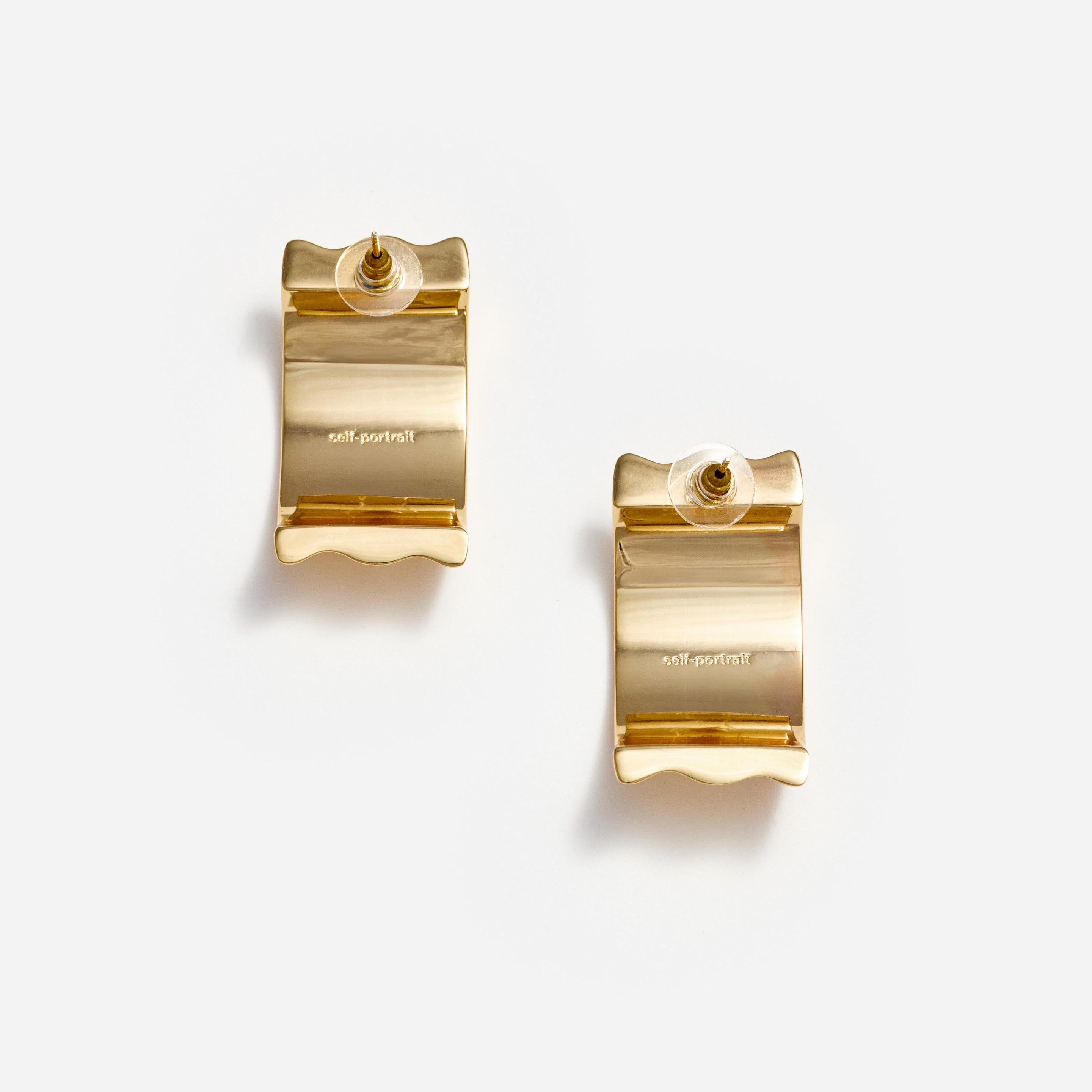 Gold Ridged Earrings - 3