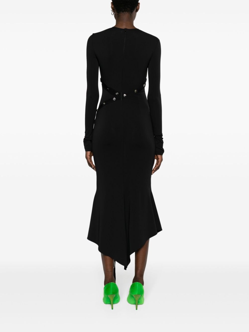 asymmetric convertible midi dress - 4