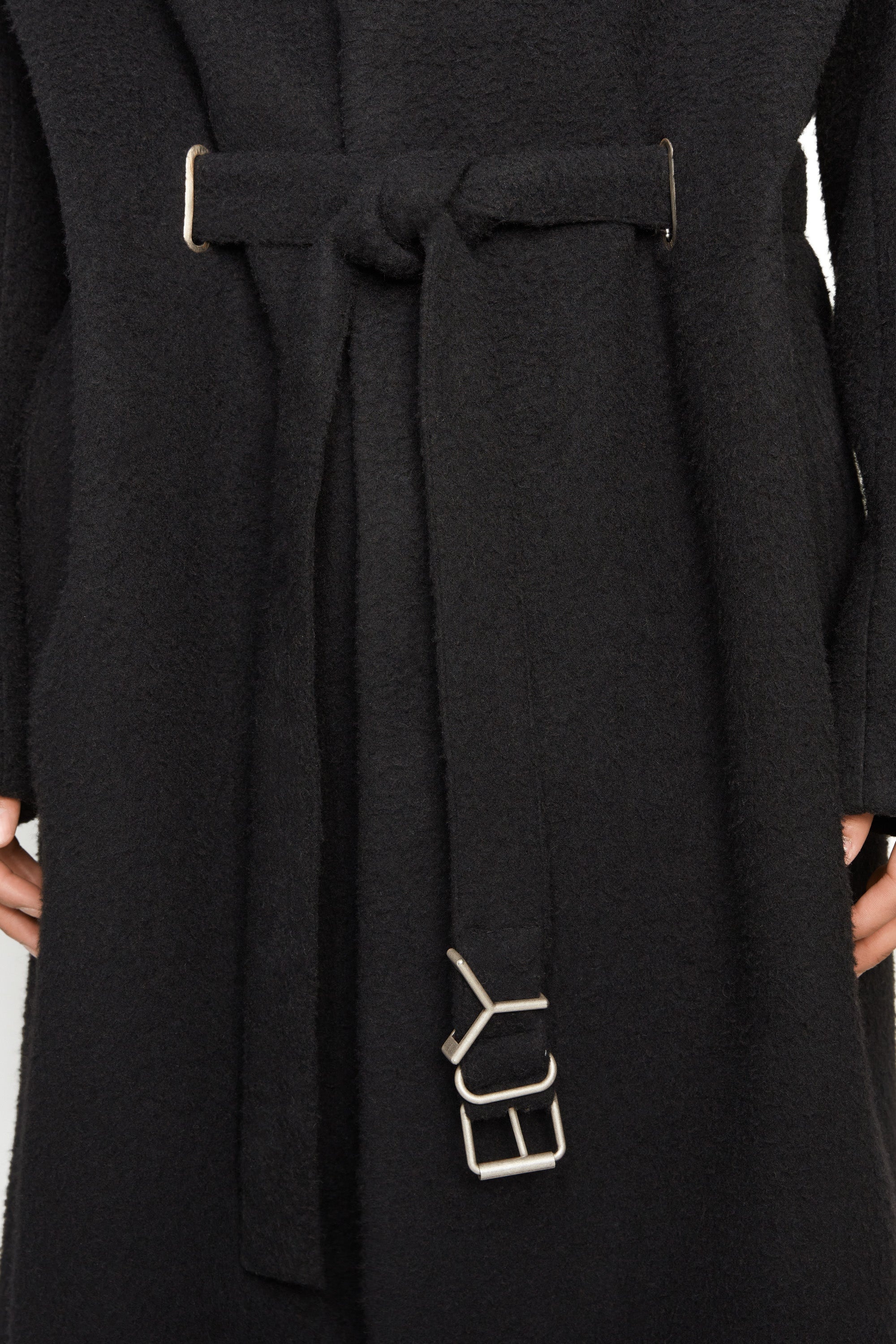 Y Belt Brushed Wool Coat - 3