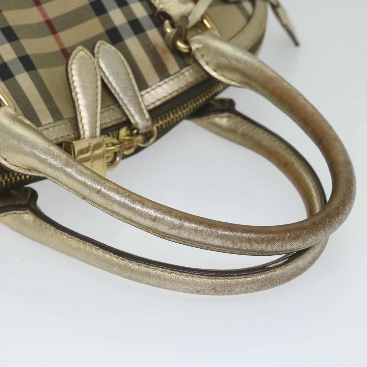 Burberry Nova Check Hand Bag Nylon Canvas Beige - 7