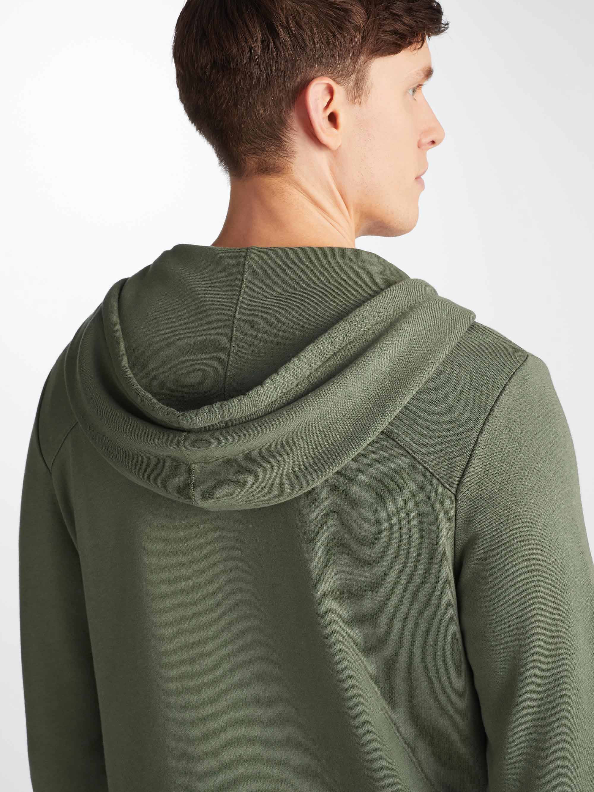 Men's Hoodie Quinn Cotton Modal Green - 5
