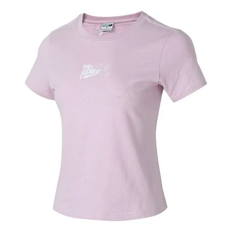 (WMNS) PUMA Logo T-Shirt 'Pink' 626865-60 - 1