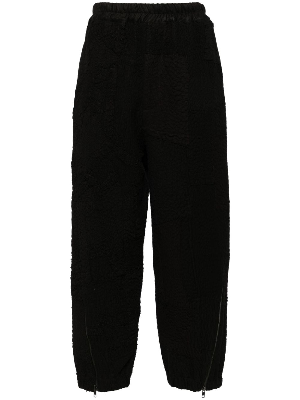 tapered-leg cotton trousers - 1