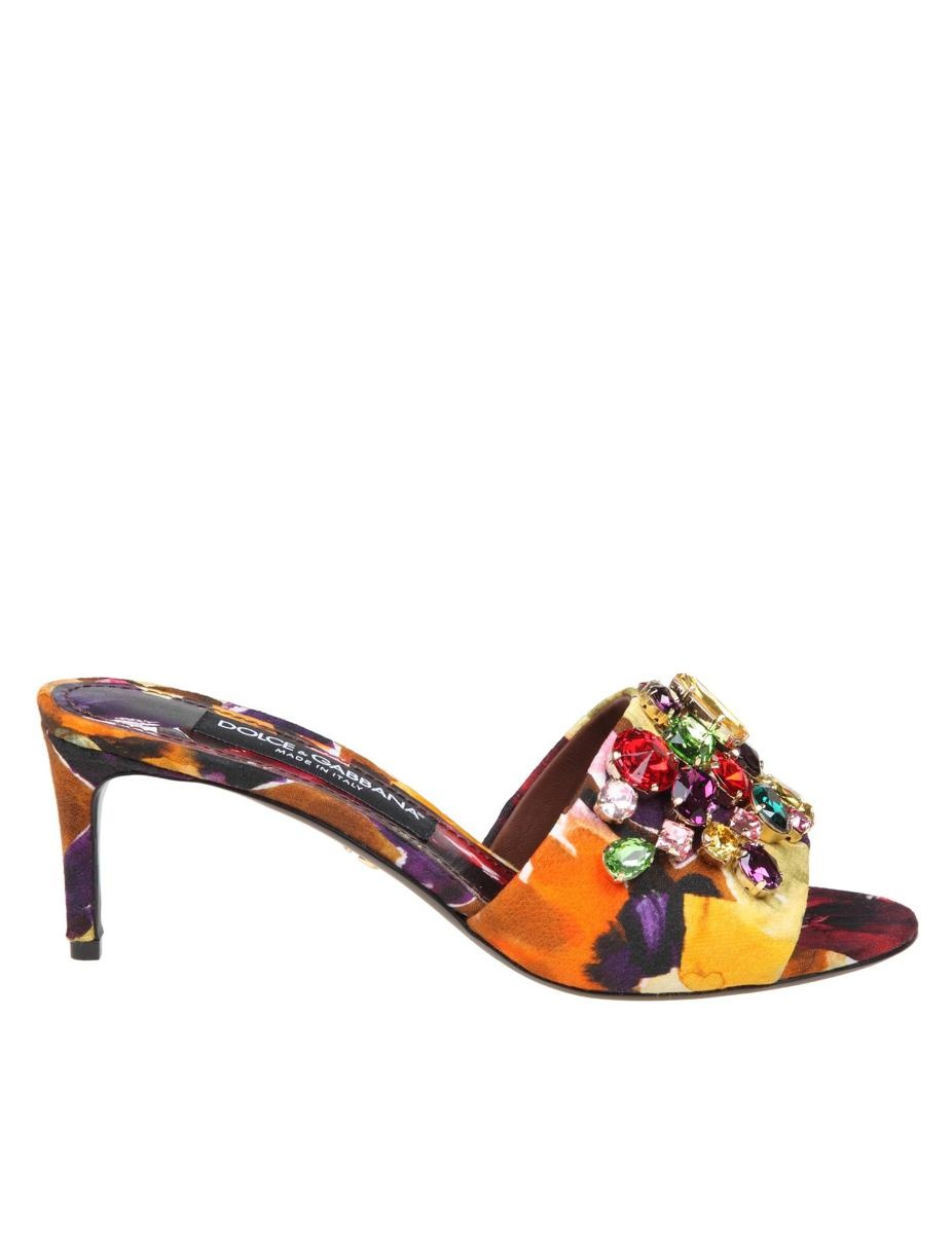 DOLCE & GABBANA BROCADE FABRIC SLIPPER - 1