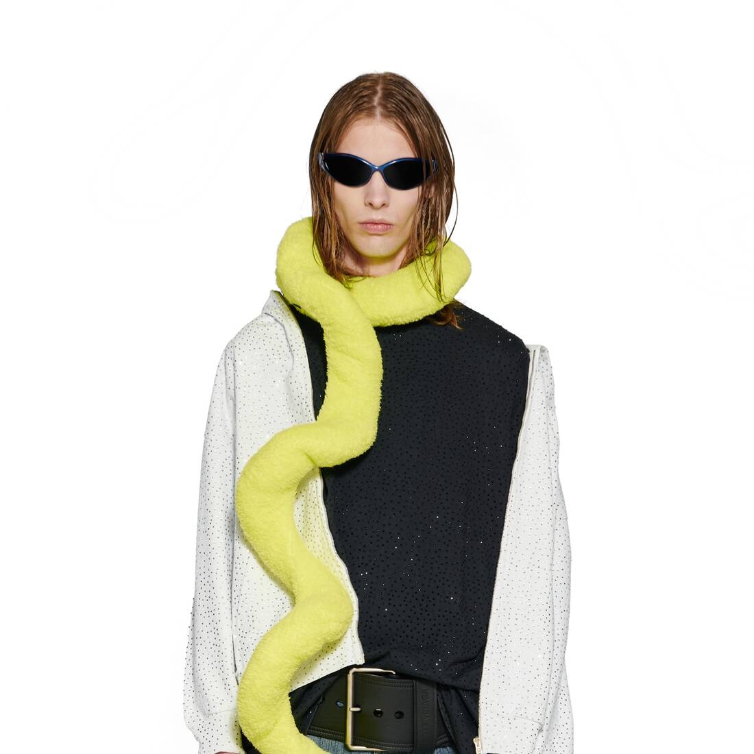 Zip-up Hoodie Small Fit in White - 5