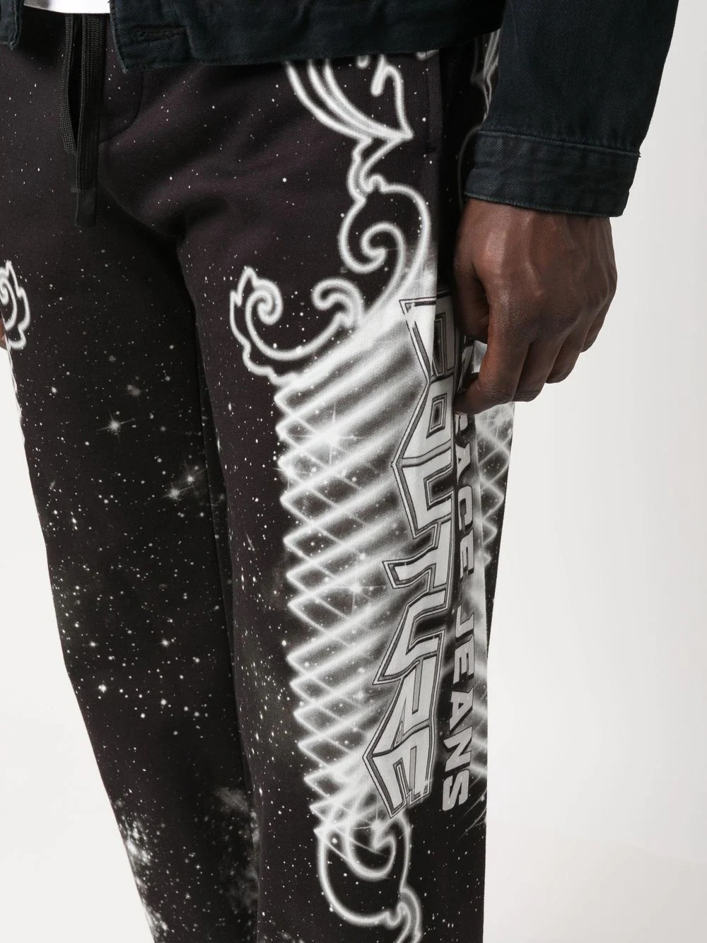 galaxy-print cotton track-pants - 5