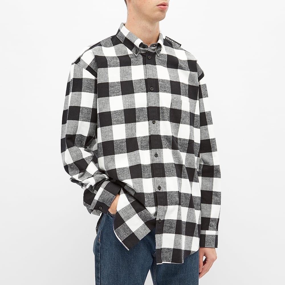 Balenciaga Tab Logo Checked Shirt - 4