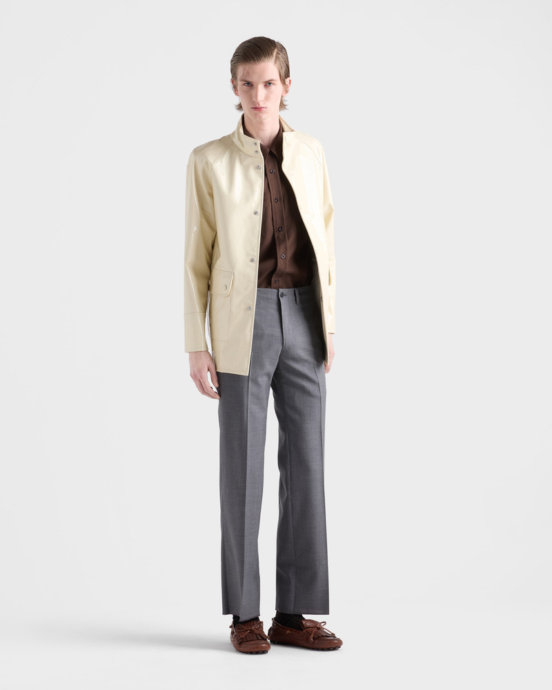 Prada Shiny nappa leather caban jacket outlook